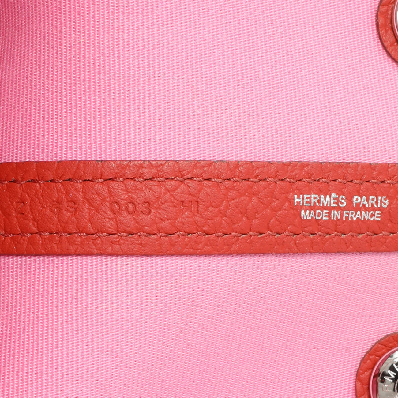 Hermes Rose Sakura Rouge Duchesse Toile Militaire Vache Country Garden Party 30 TPM - Image 6