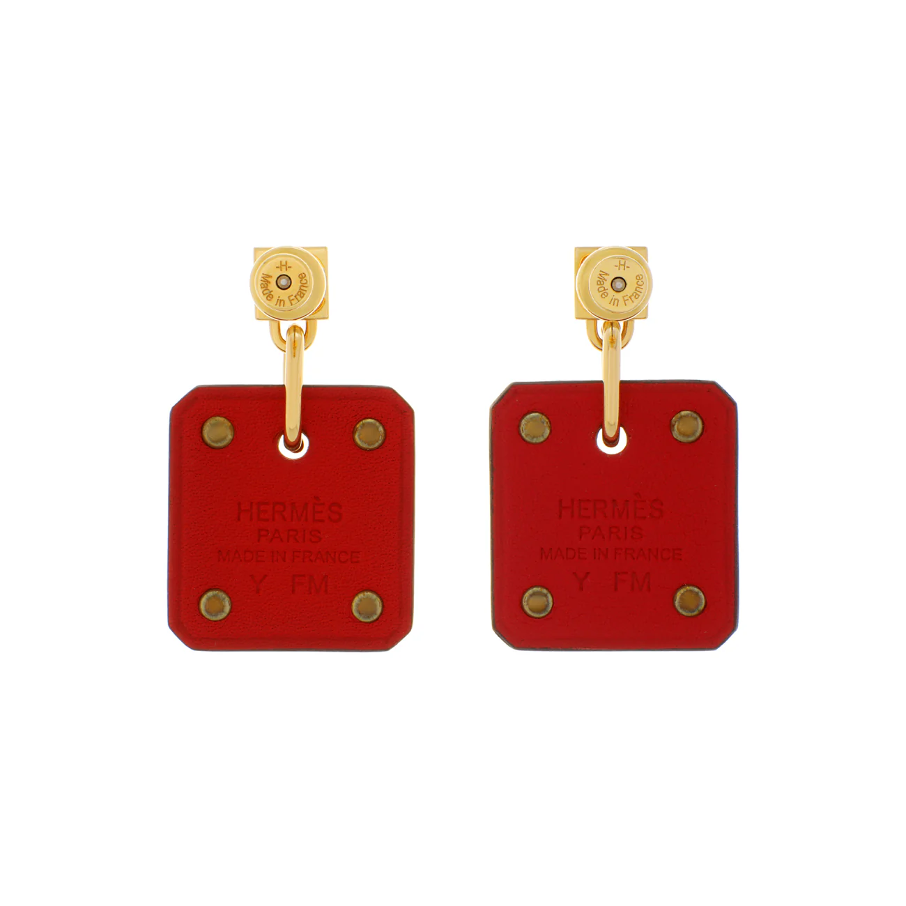 Hermes Rouge de Coeur Swift As De Coeur Earrings - Image 2