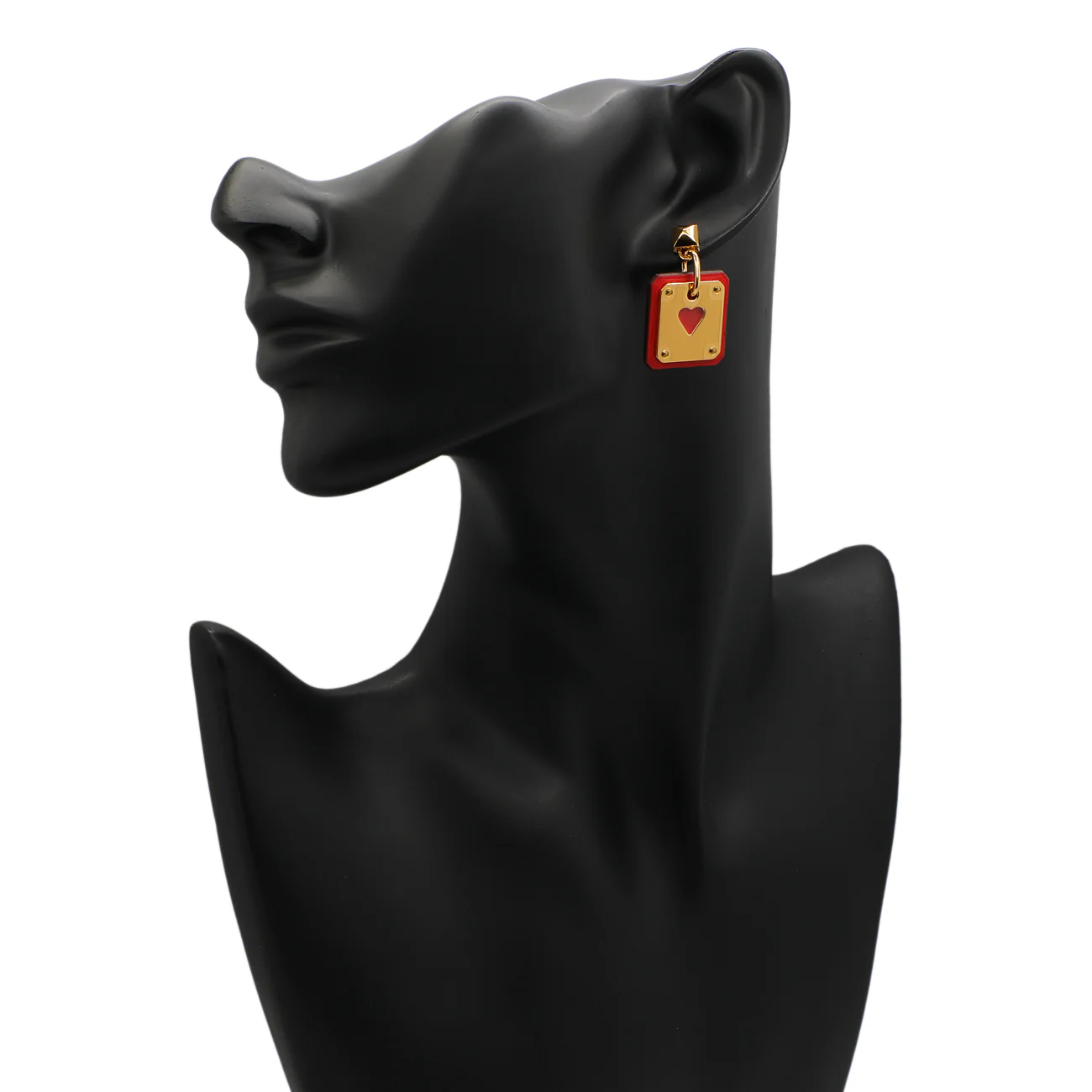 Hermes Rouge de Coeur Swift As De Coeur Earrings - Image 3