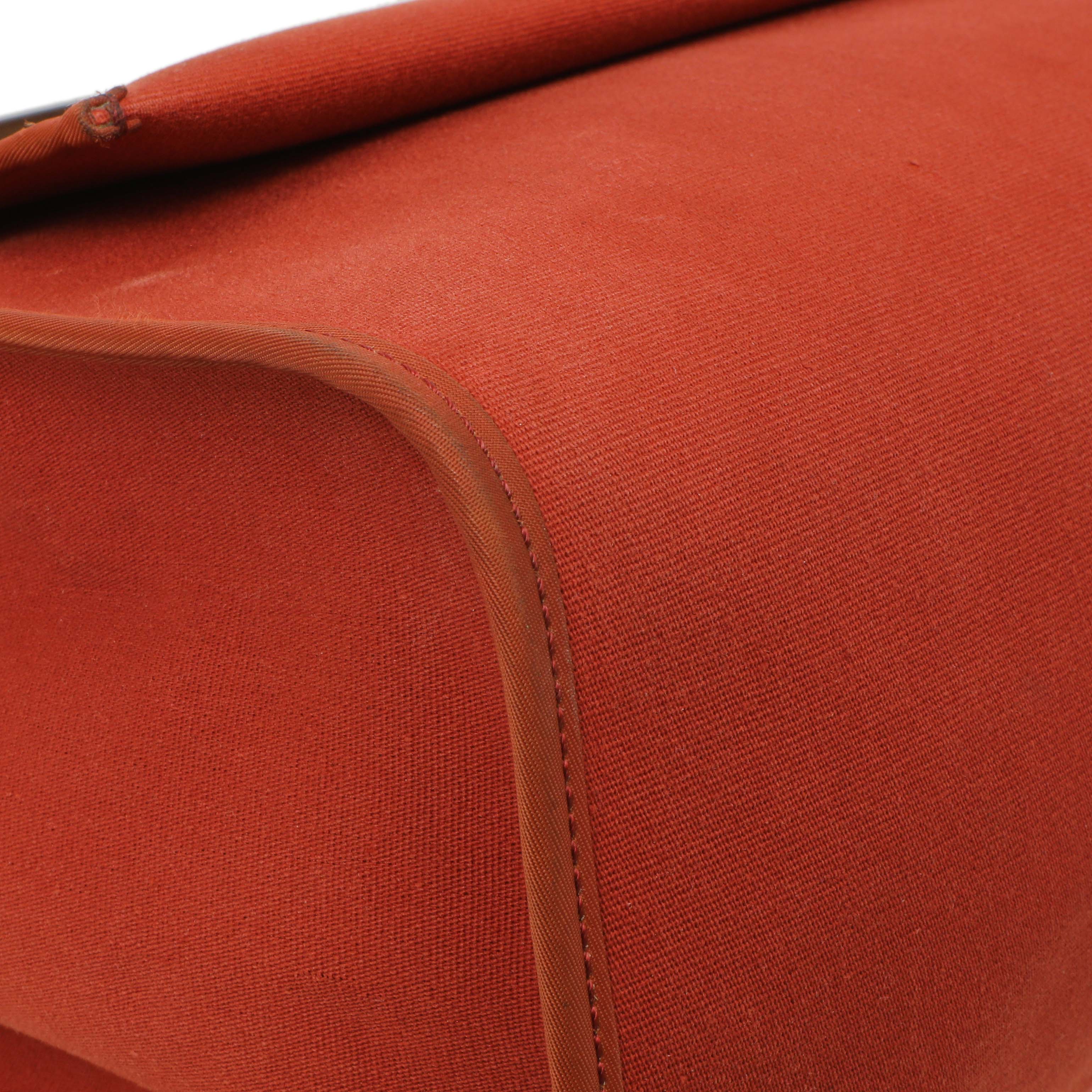 Hermes Rouge Venetian Toile Vache Hunter Herbag Zip 39 - Image 6