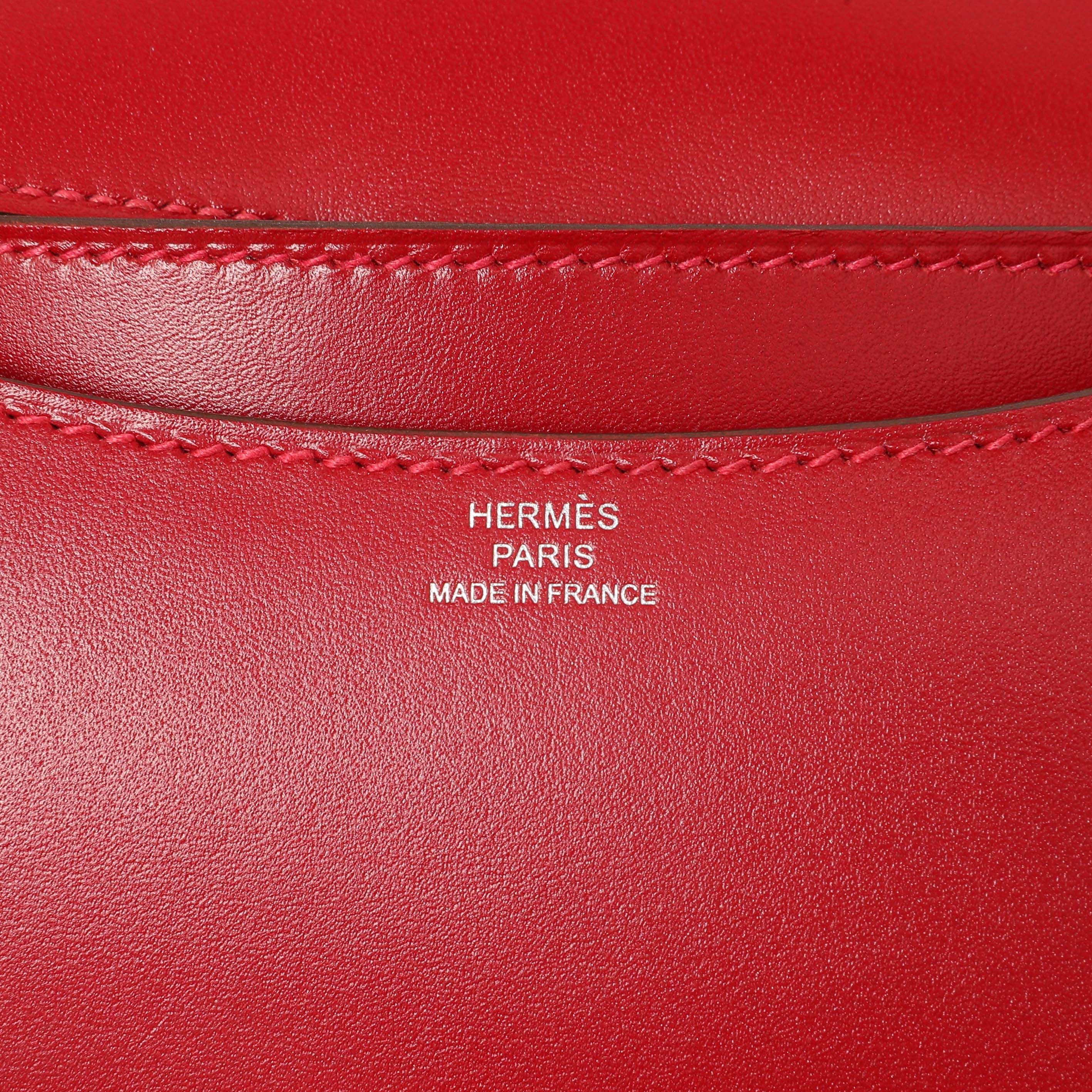 Hermes Rouge Vif Tadelakt Constance 18 - Image 6
