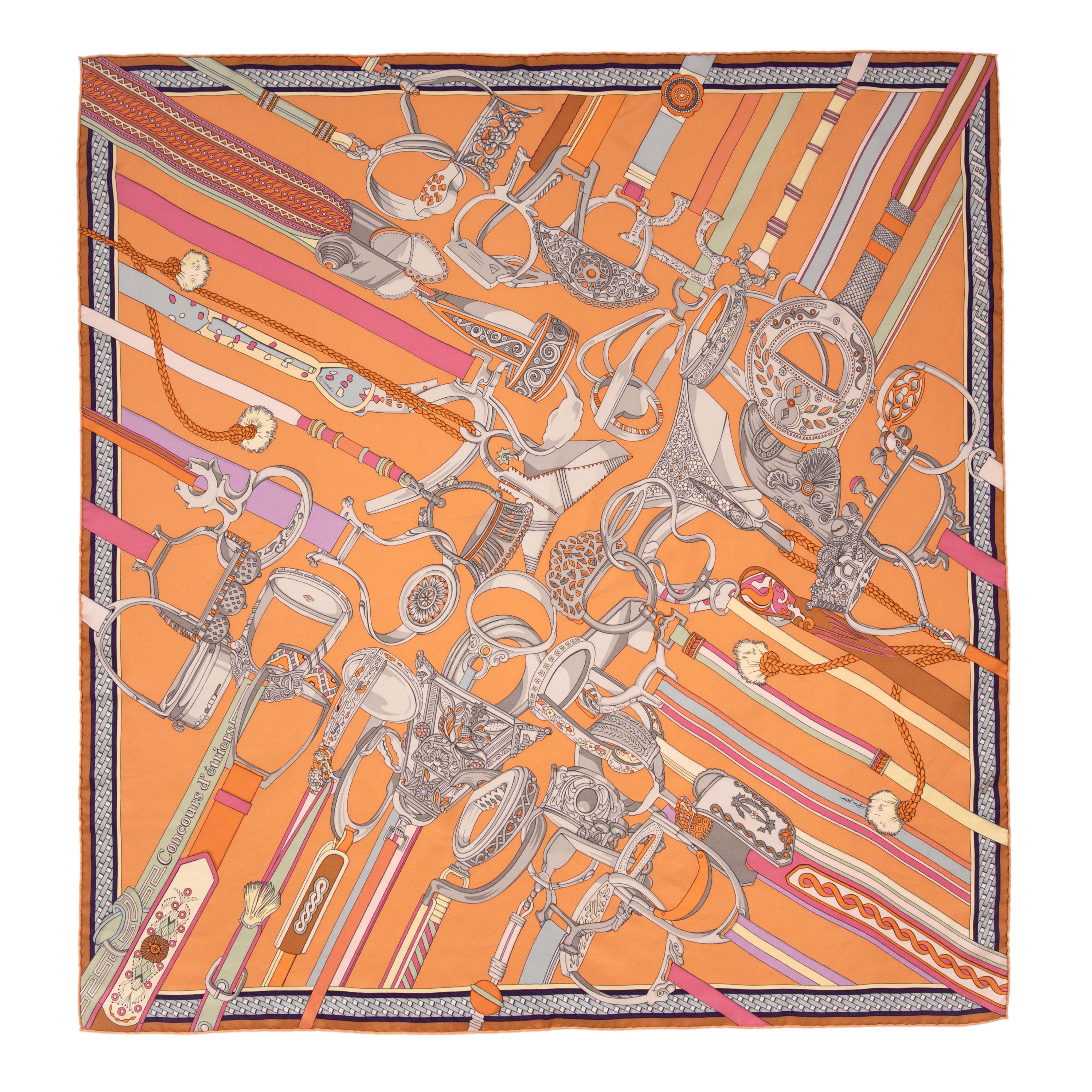 Hermes Silk Concours d'Etriers Wash Scarf 90 - Image 2