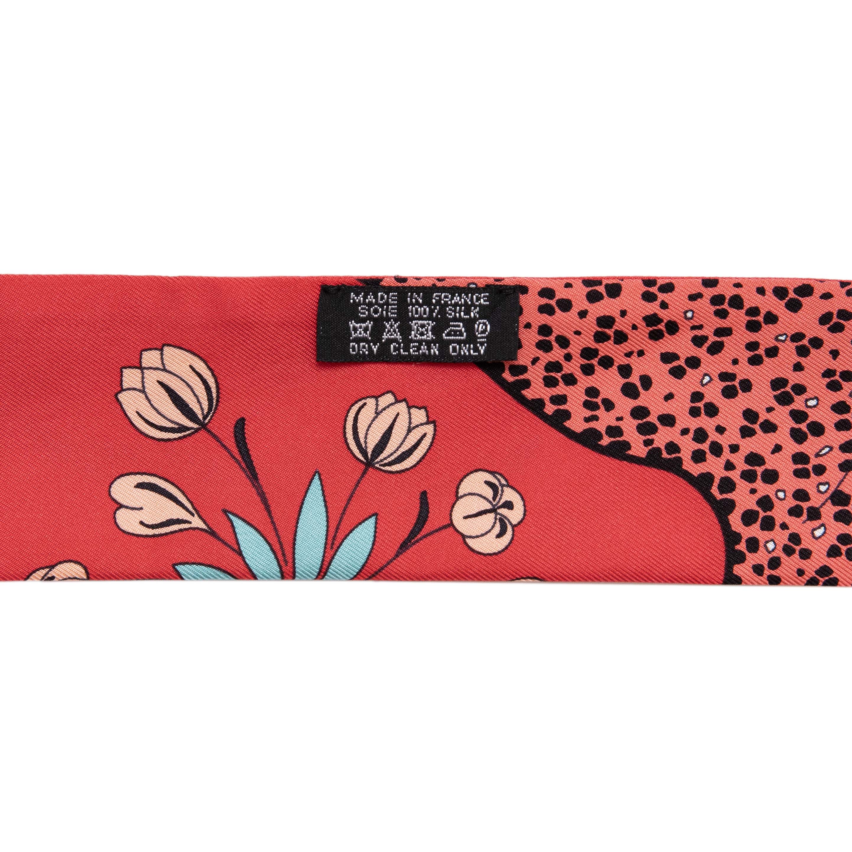 Hermes Silk Les Leopards Twilly - Image 4