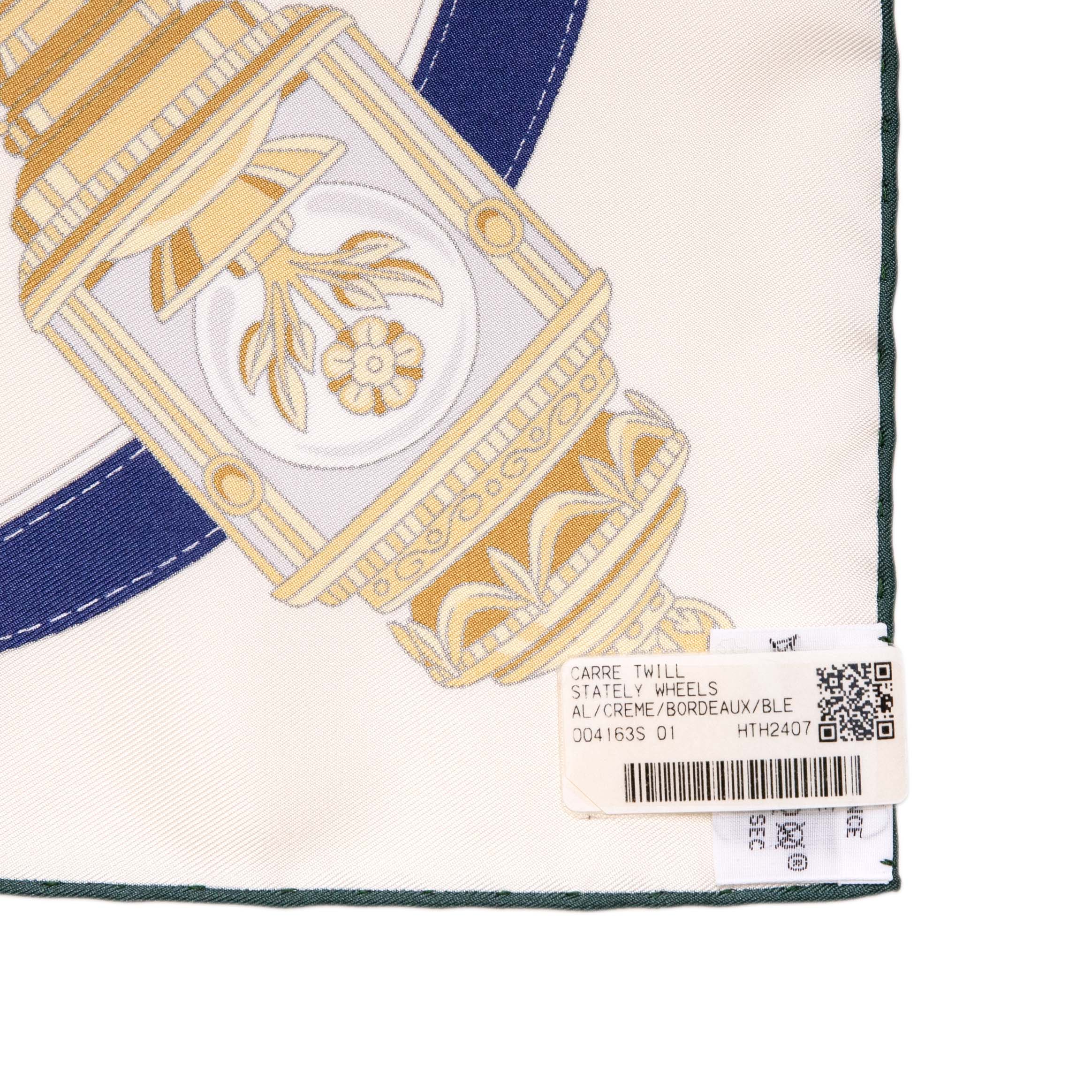 Hermes Silk Stately Wheels Scarf 90 - Image 4
