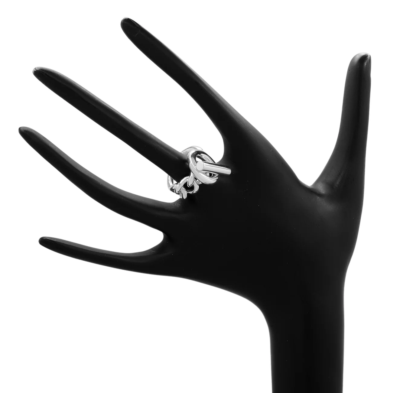 Hermes Sterling Silver Croisette Ring - Image 3