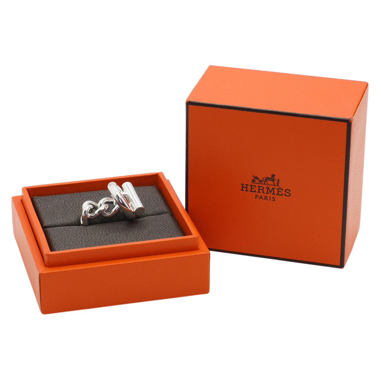 Hermes Sterling Silver Croisette Ring - Image 4