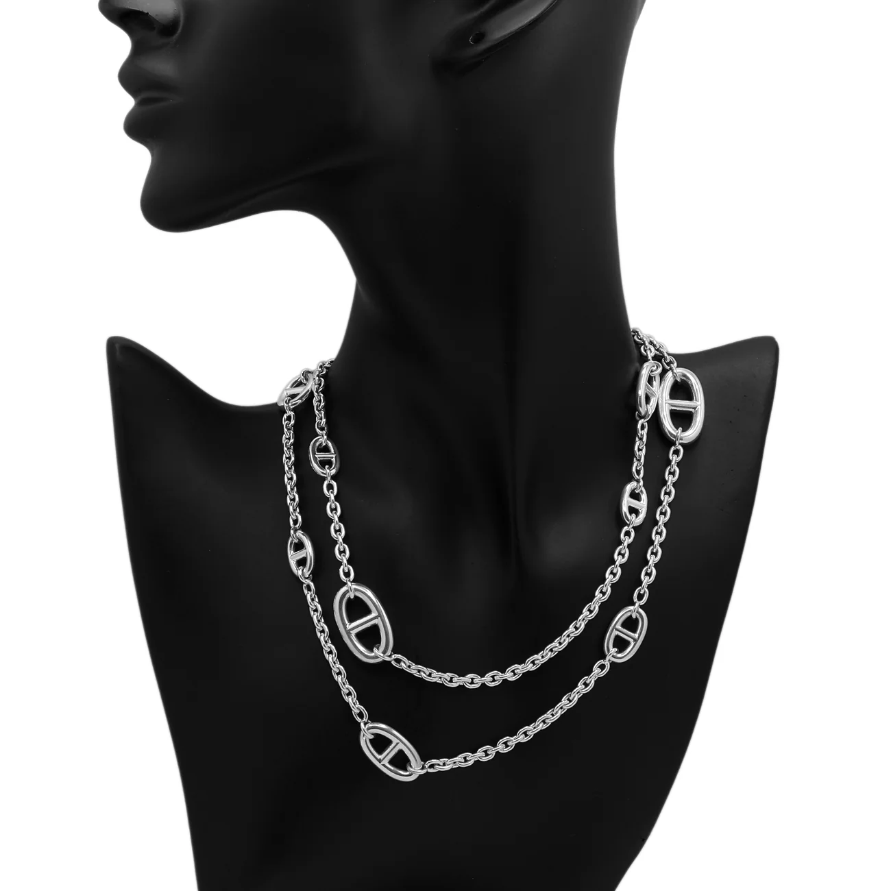 Hermes Sterling Silver Farandole Long Necklace 80 - Image 3