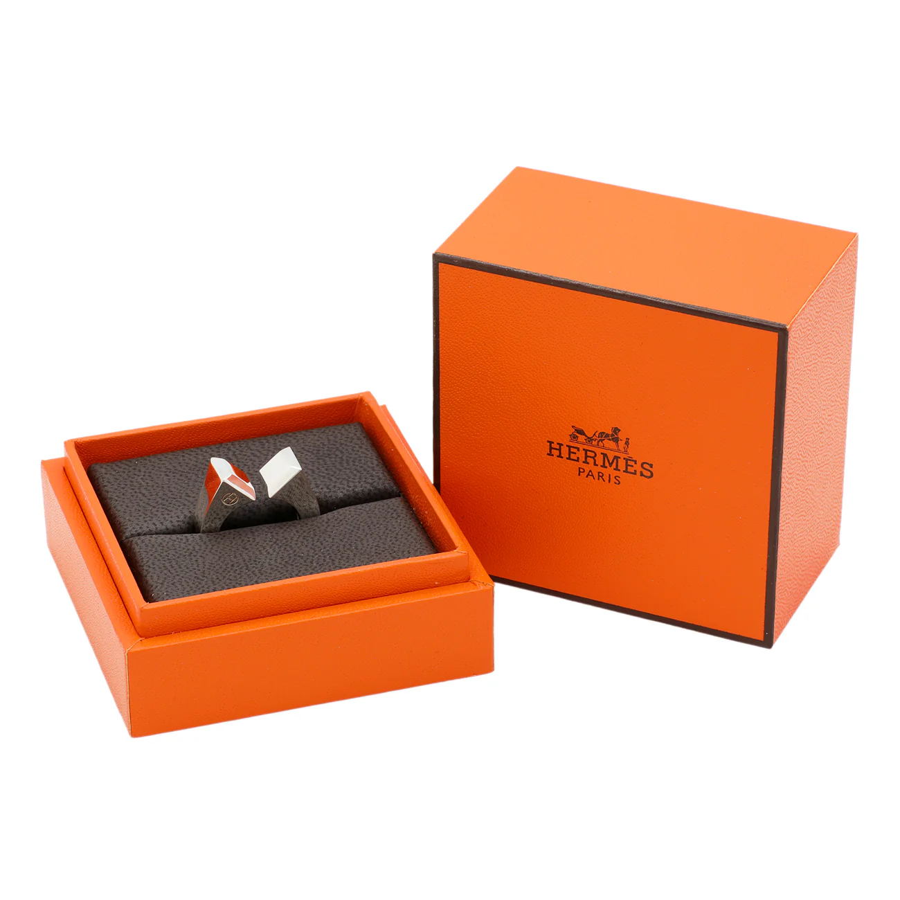 Hermes Sterling Silver Large Clou de Forge Ring - Image 4