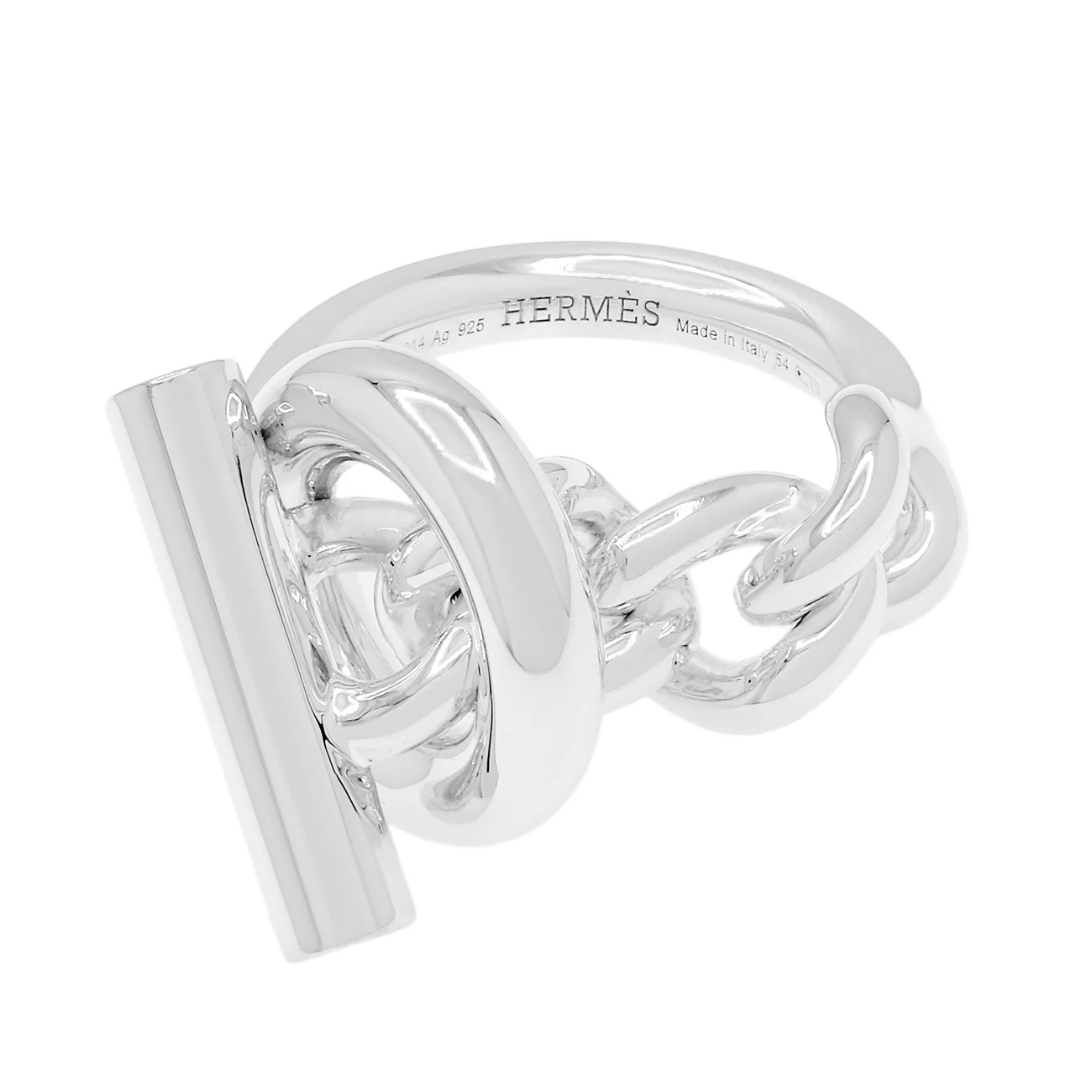 Hermes Sterling Silver Large Croisette Ring