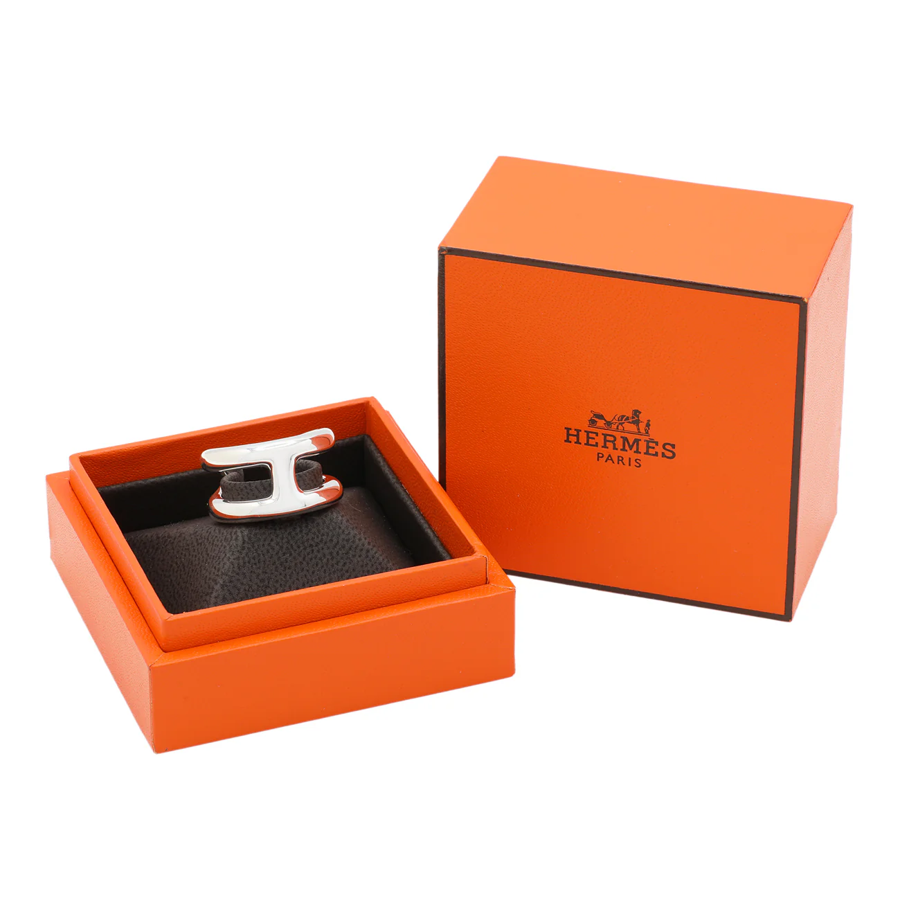 Hermes Sterling Silver Large Osmose Ring - Image 4