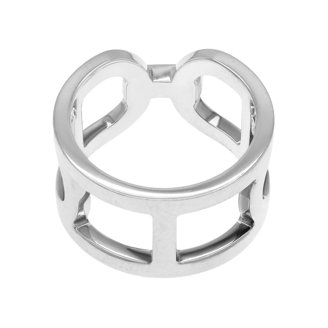 Hermes Sterling Silver Medium Ever Chaine D'Ancre Ring - Image 2