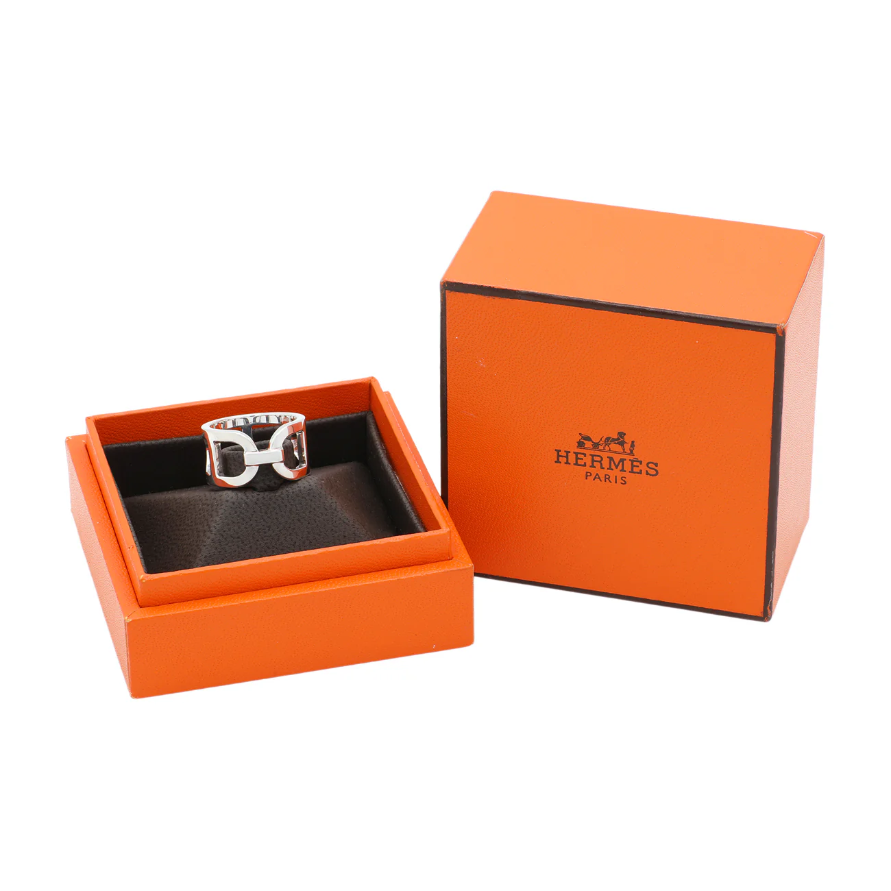 Hermes Sterling Silver Medium Ever Chaine D'Ancre Ring - Image 4