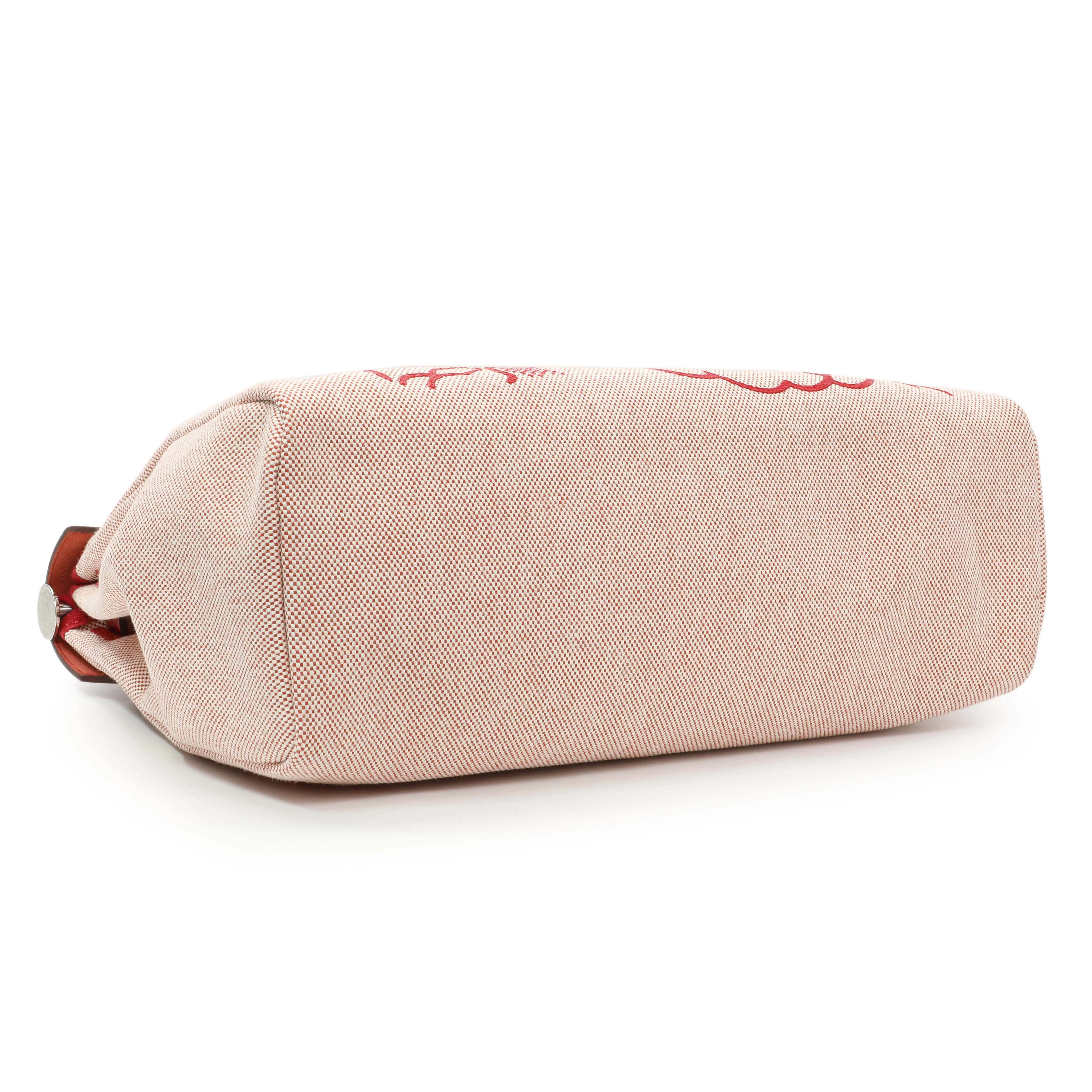 Hermes Vache Hunter Rouge Piment Toile Pegase Pop Herbag Zip Retourne 31 PM - Image 3