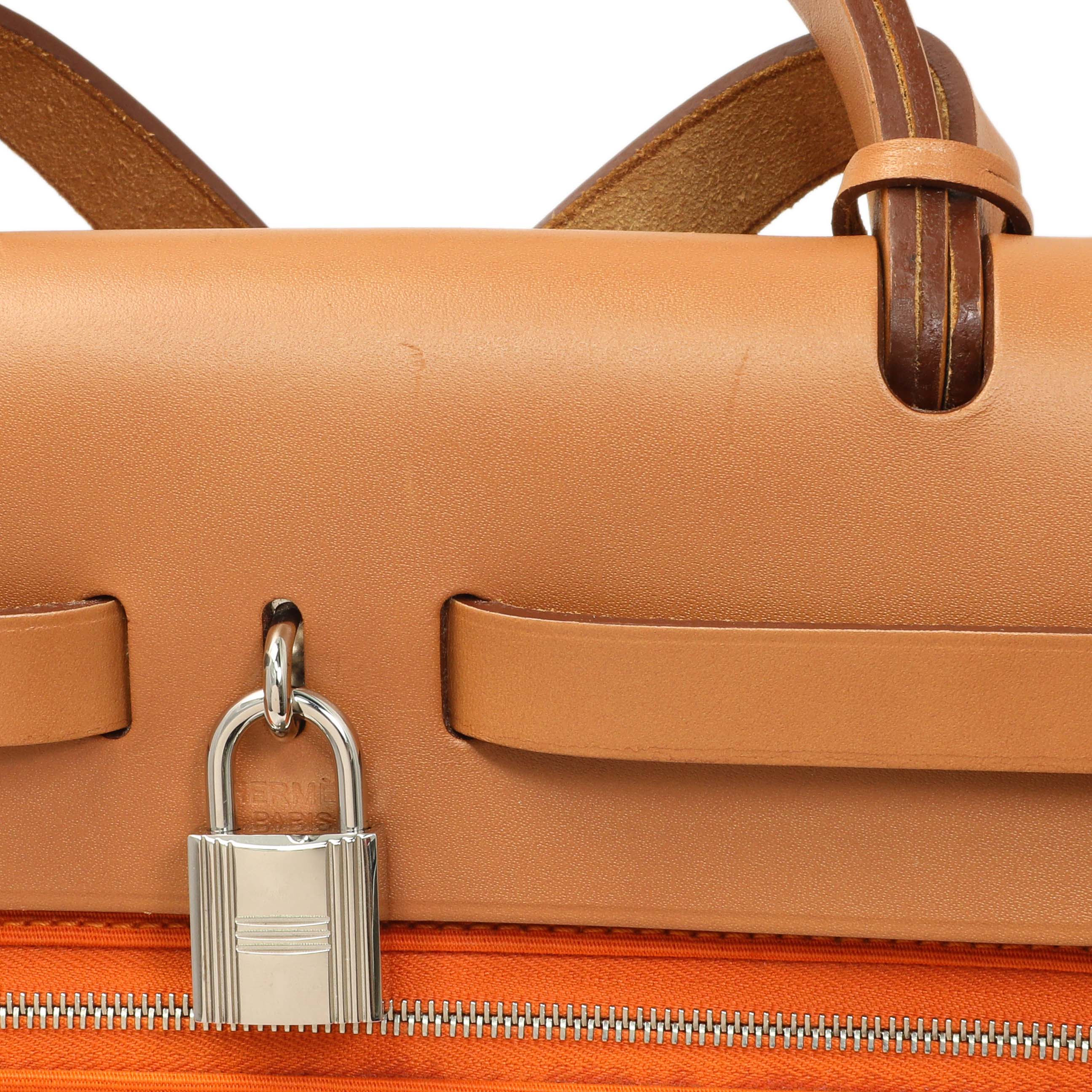 Hermes Vache Hunter Toile Herbag Zip 31 - Image 13