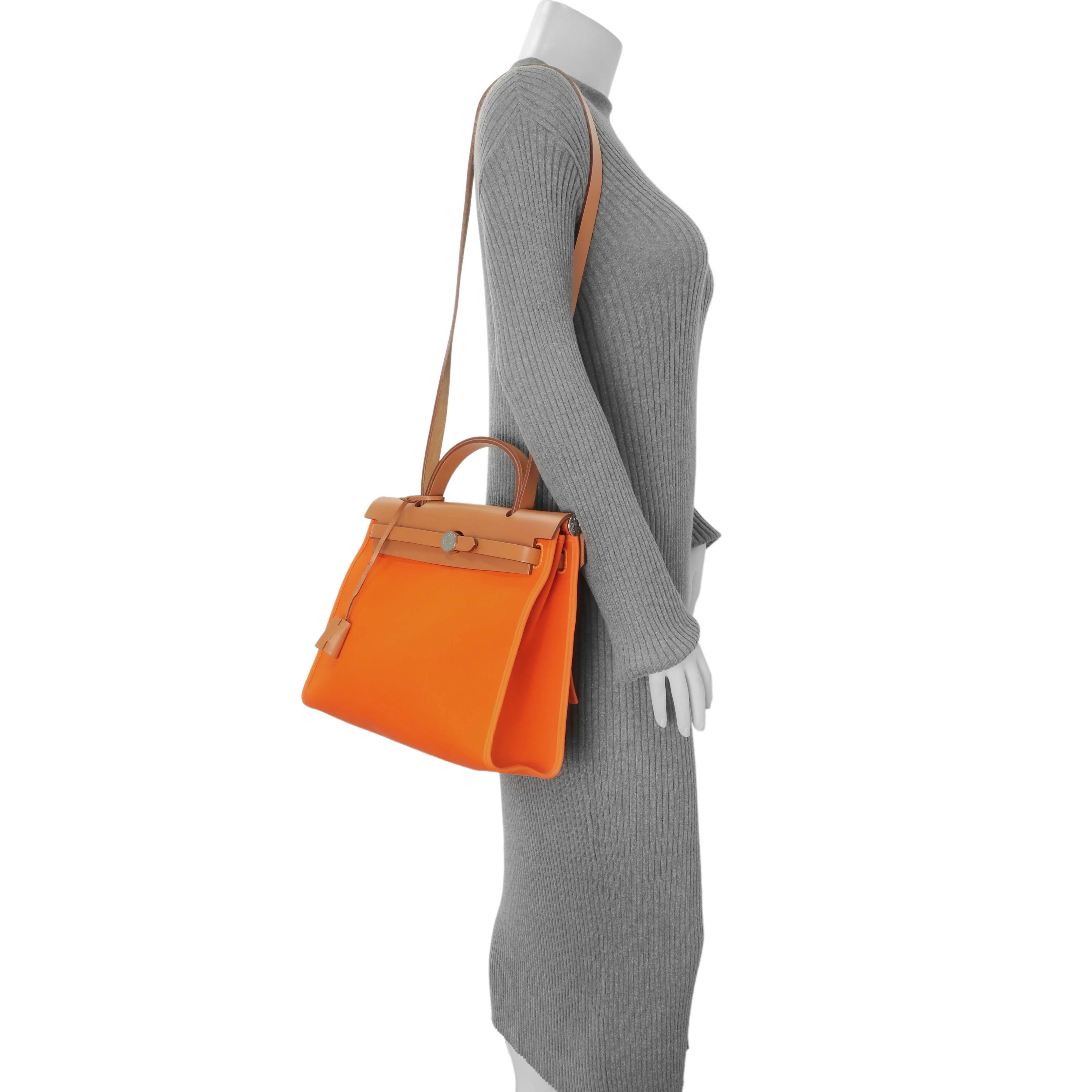Hermes Vache Hunter Toile Herbag Zip 31 - Image 14