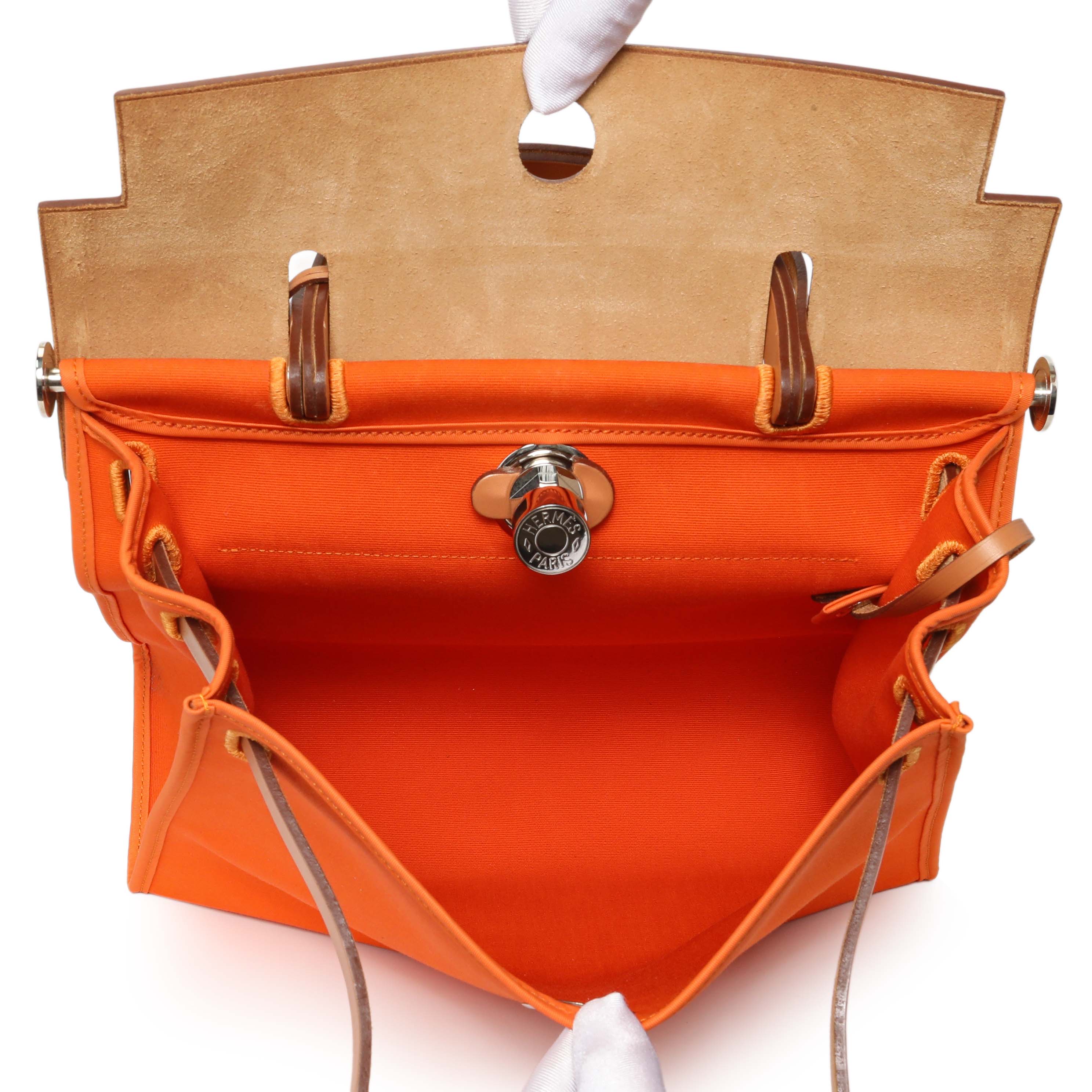 Hermes Vache Hunter Toile Herbag Zip 31 - Image 9