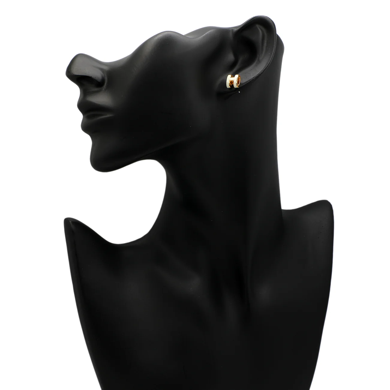 Hermes Yellow Gold White Lacquer Mini Pop H Earrings - Image 3