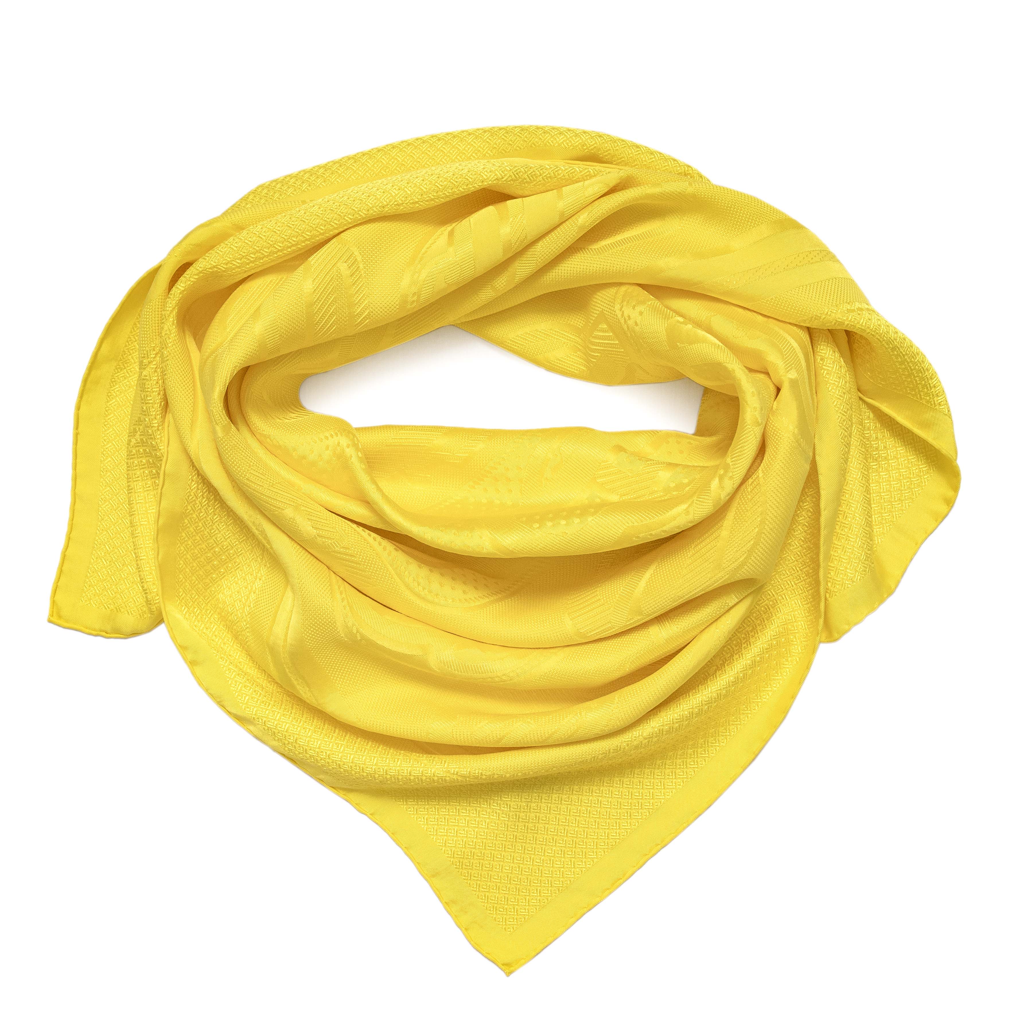 Hermes Yellow Silk Bouclerie Moderne Scarf 90