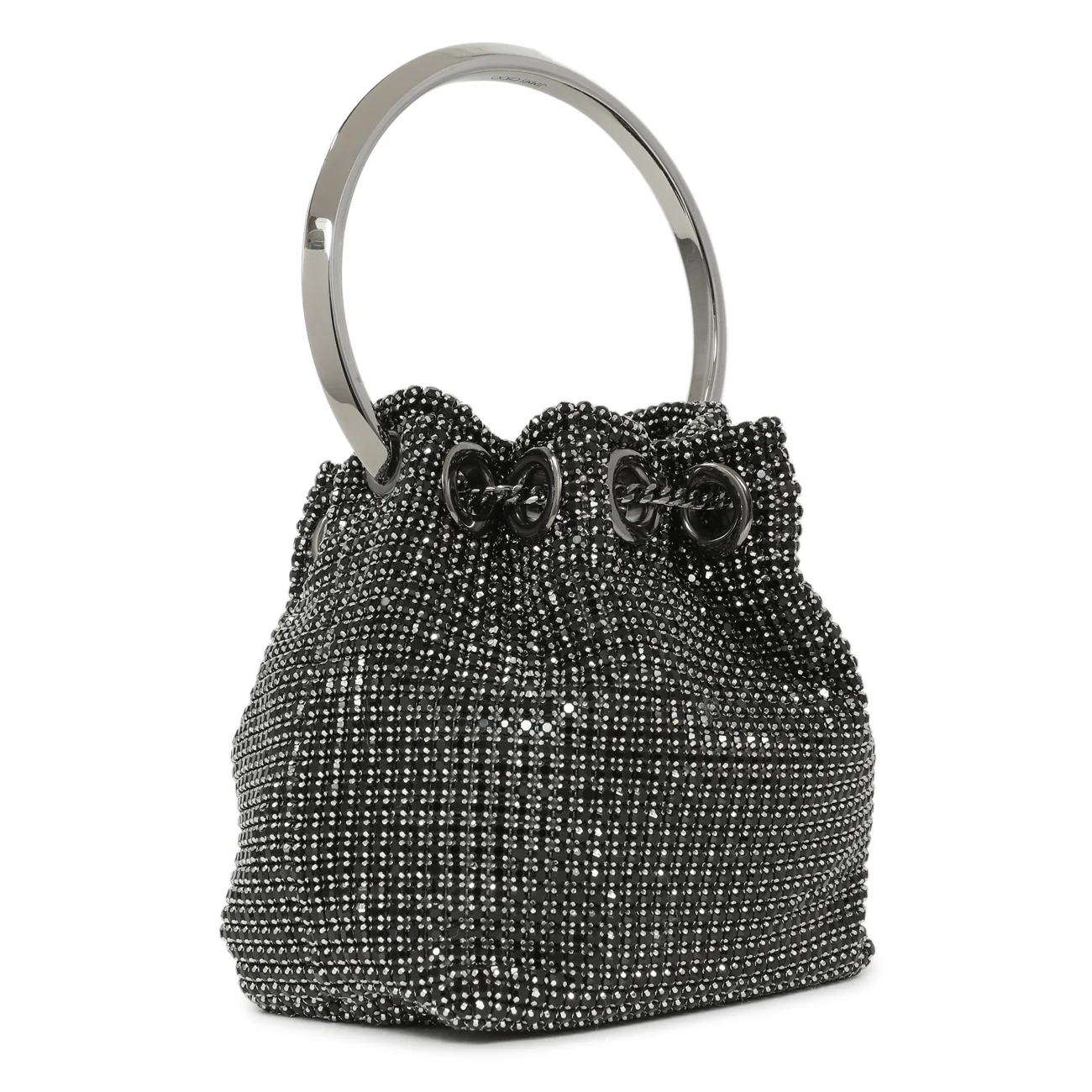 Jimmy Choo Black Crystal Mesh Micro Bon Bon - Image 3