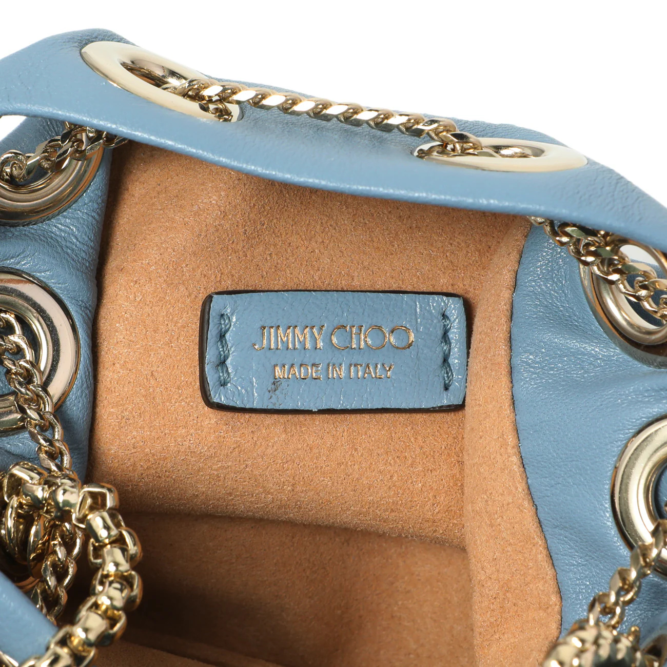 Jimmy Choo Blue Lambskin Micro Bon Bon Bag - Image 6