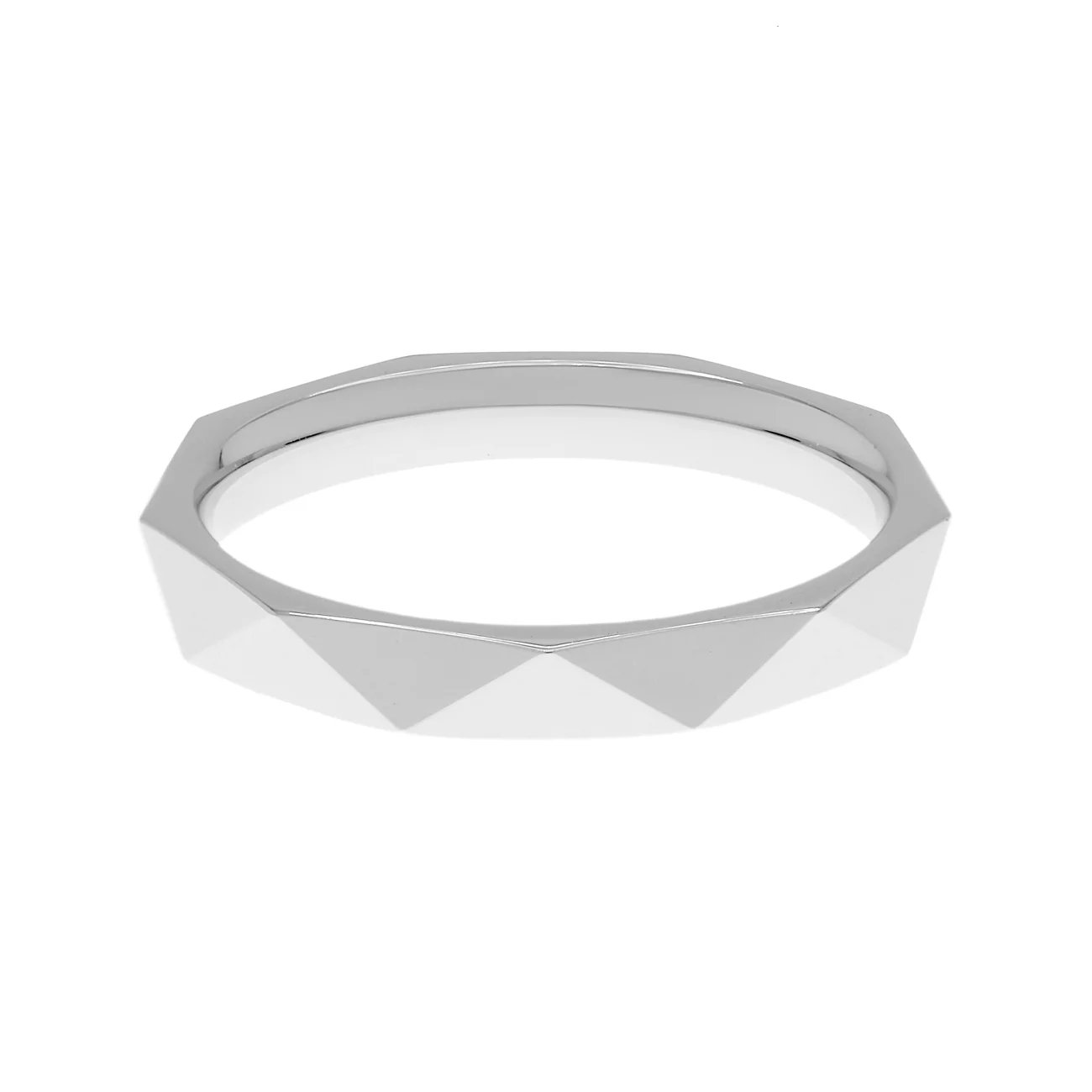 Laurence Graff 18K White Gold Signature Faceted Wedding Band - Image 2