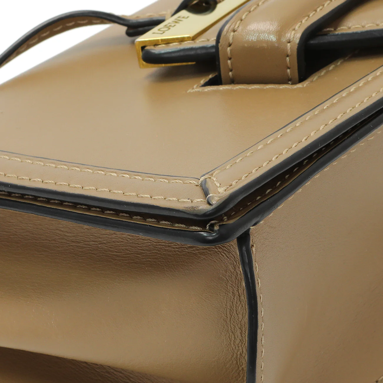 Loewe Beige Calfskin Small Barcelona Shoulder Bag - Image 4