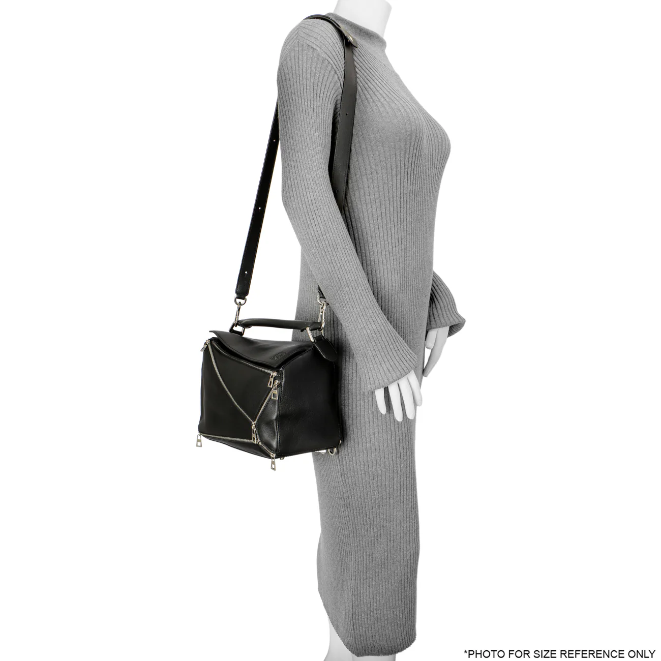 Loewe Black Calfskin Medium Zipper Puzzle Bag - Image 7