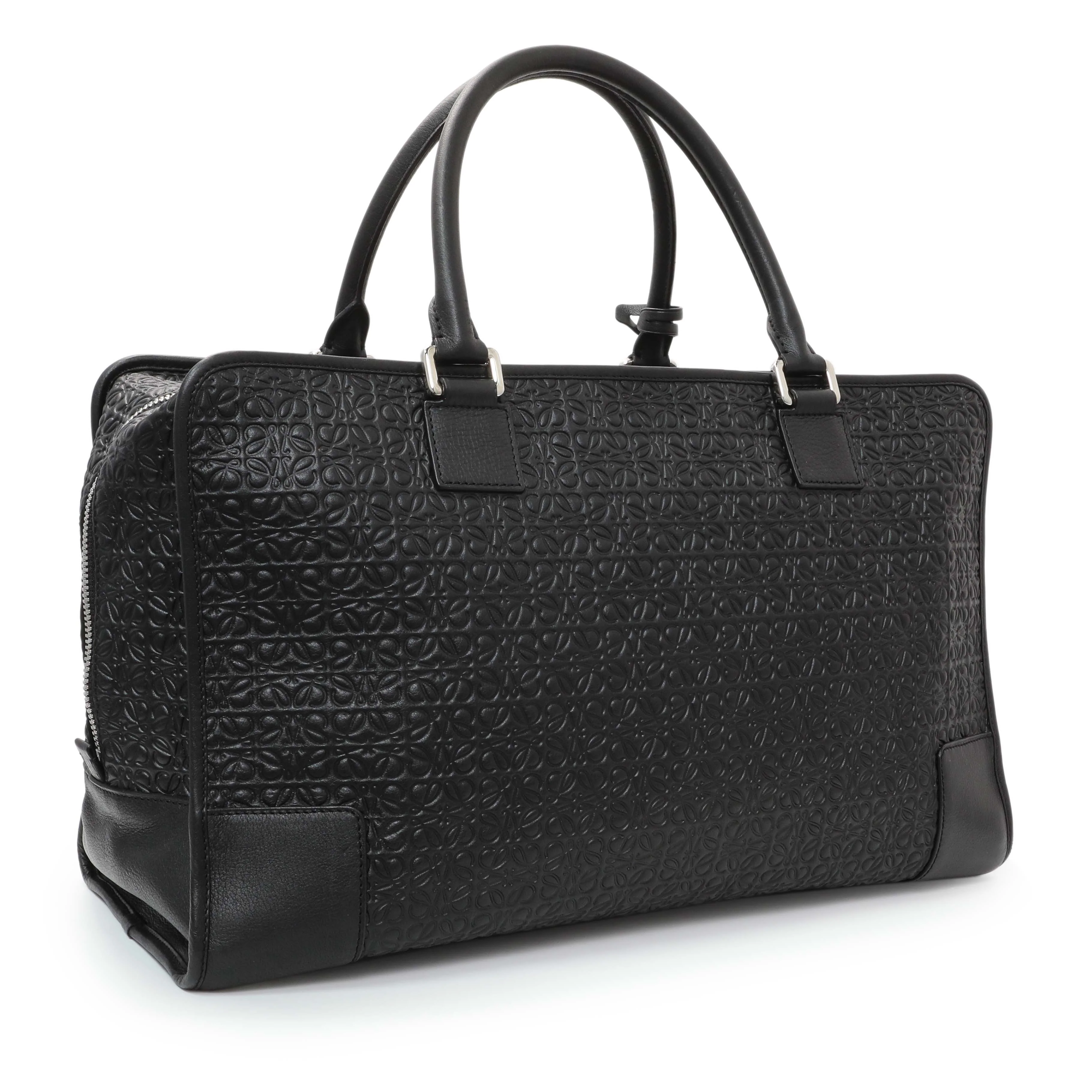Loewe Black Embossed Repeat Calfskin Amazona 44 - Image 2
