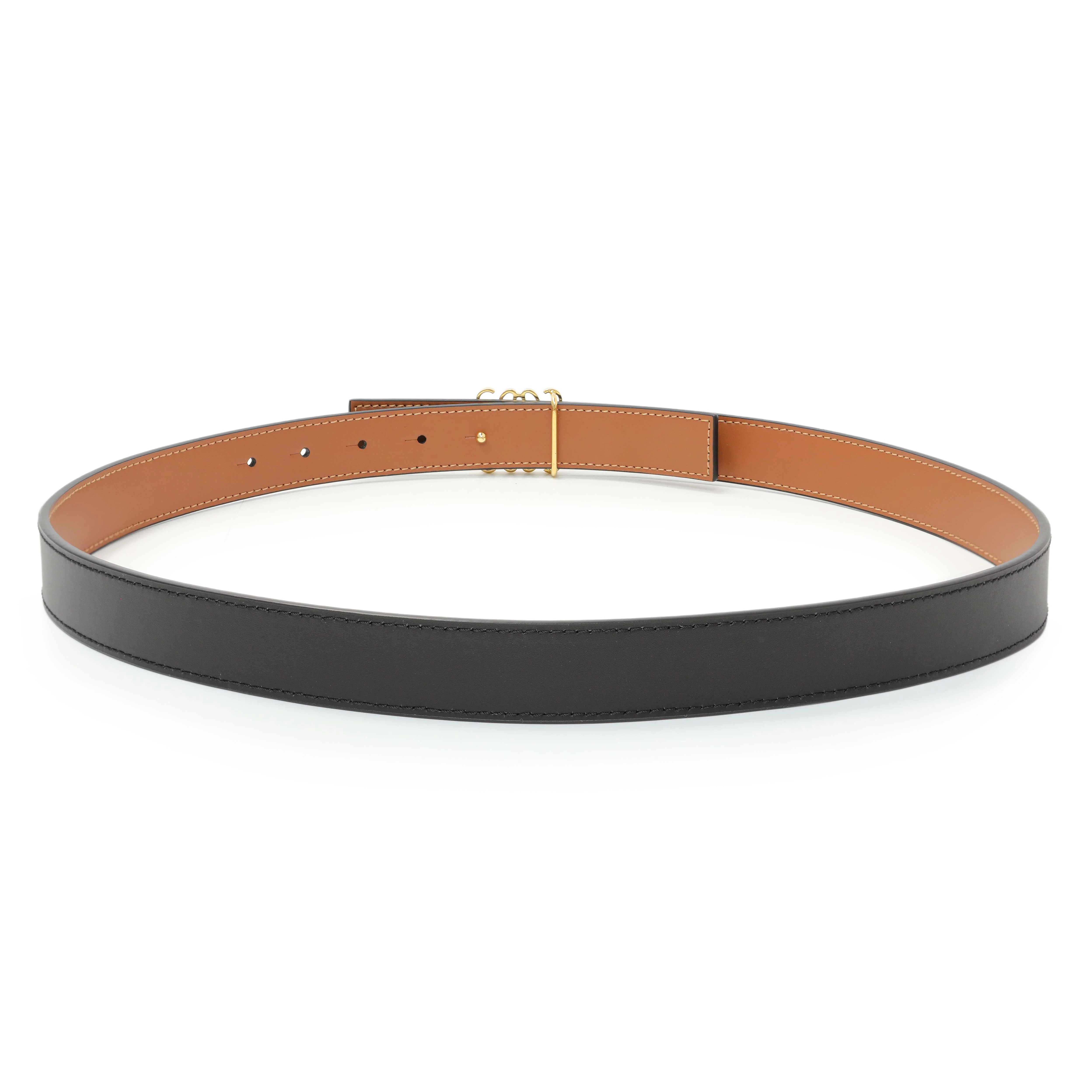 Loewe Black Tan Calfskin Anagram Belt - Image 2