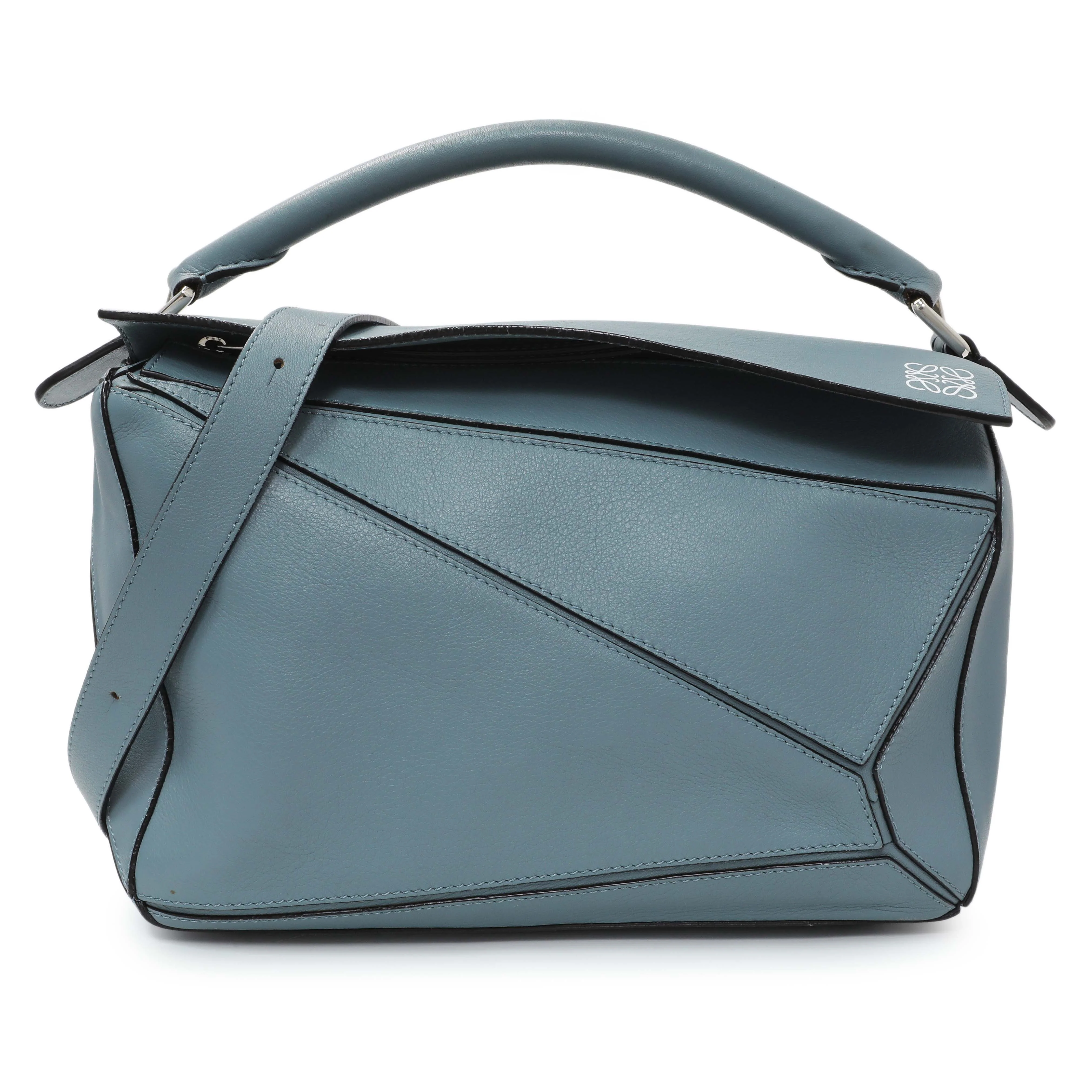Loewe Blue Calfskin Medium Puzzle Bag