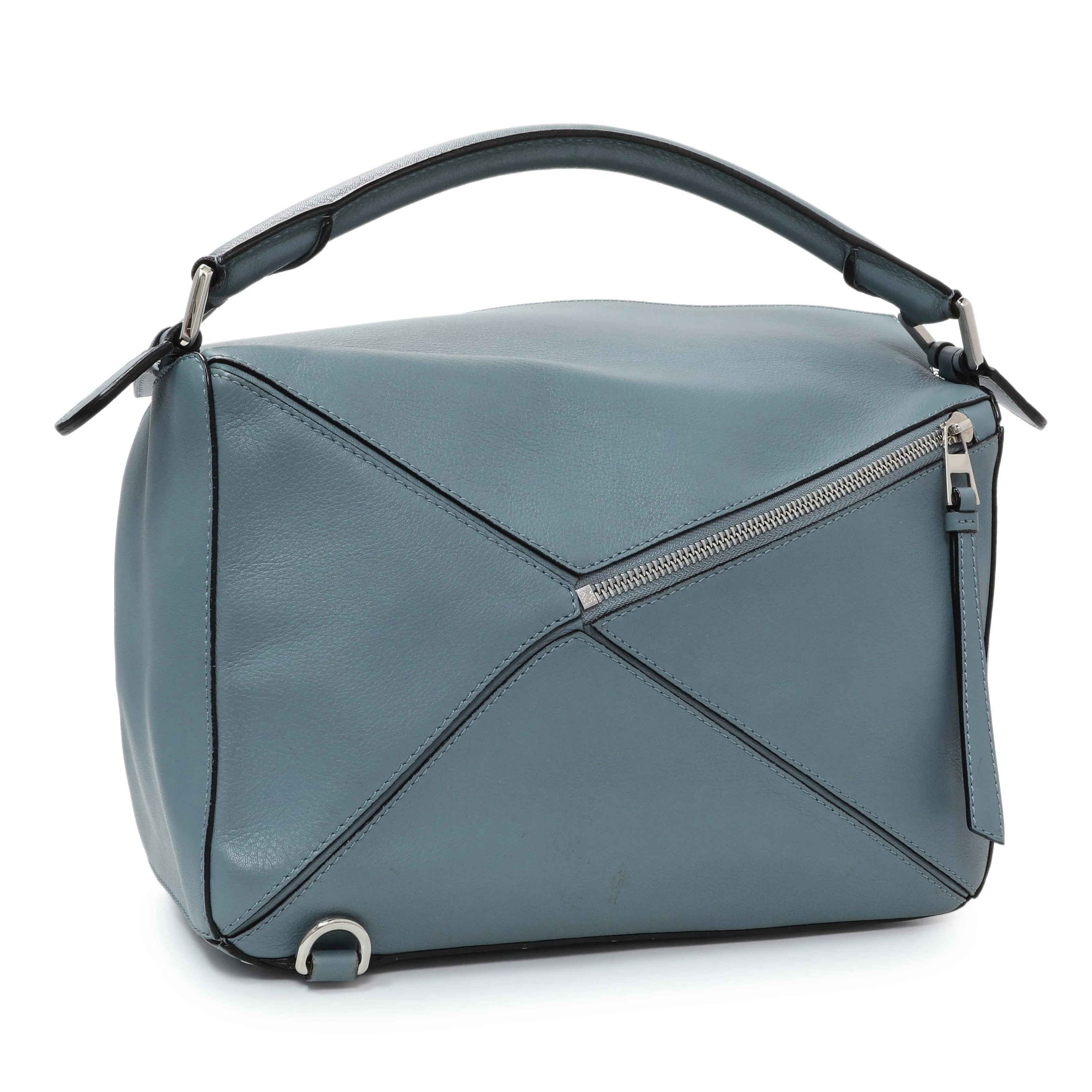 Loewe Blue Calfskin Medium Puzzle Bag - Image 2
