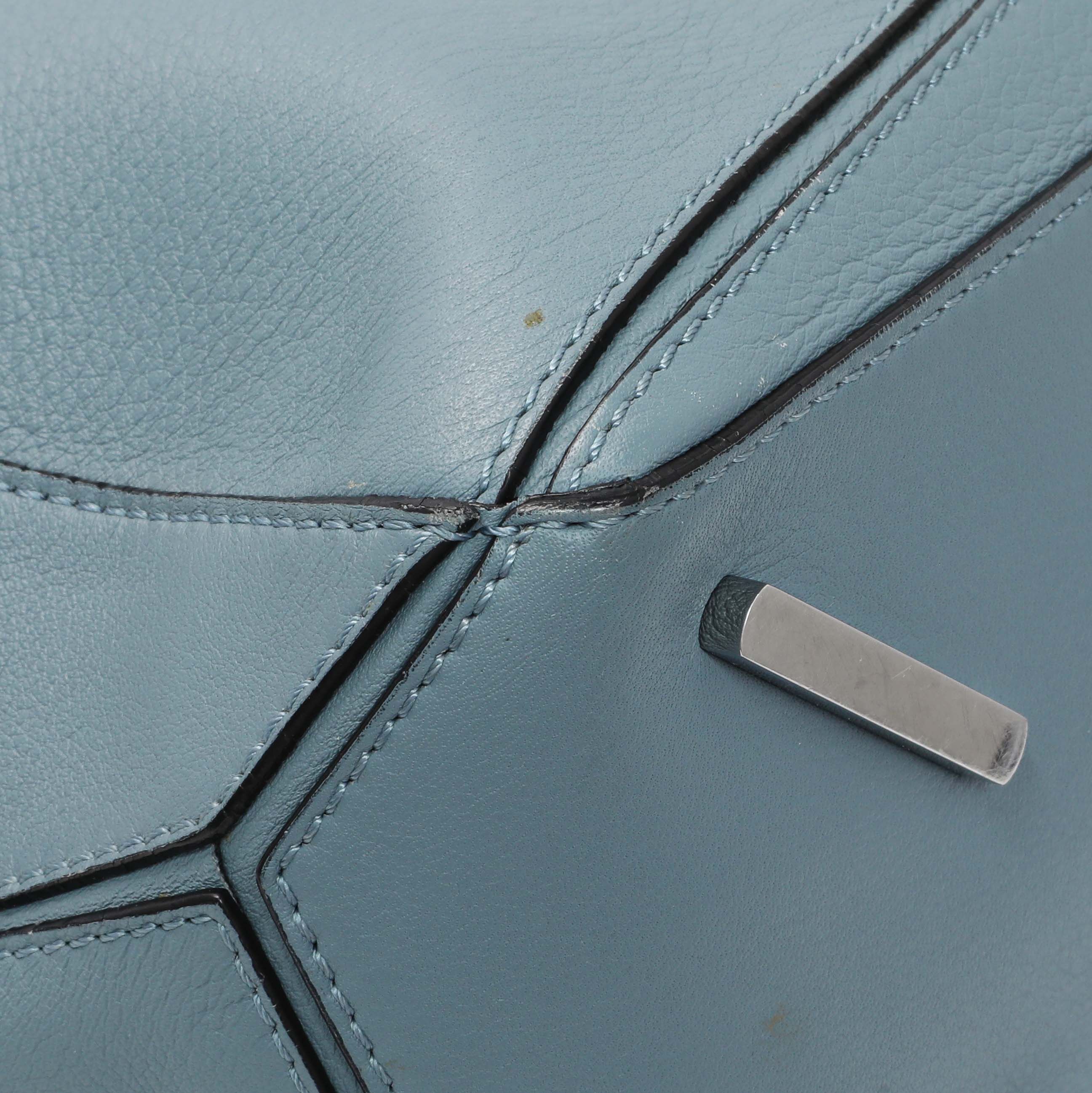 Loewe Blue Calfskin Medium Puzzle Bag - Image 4