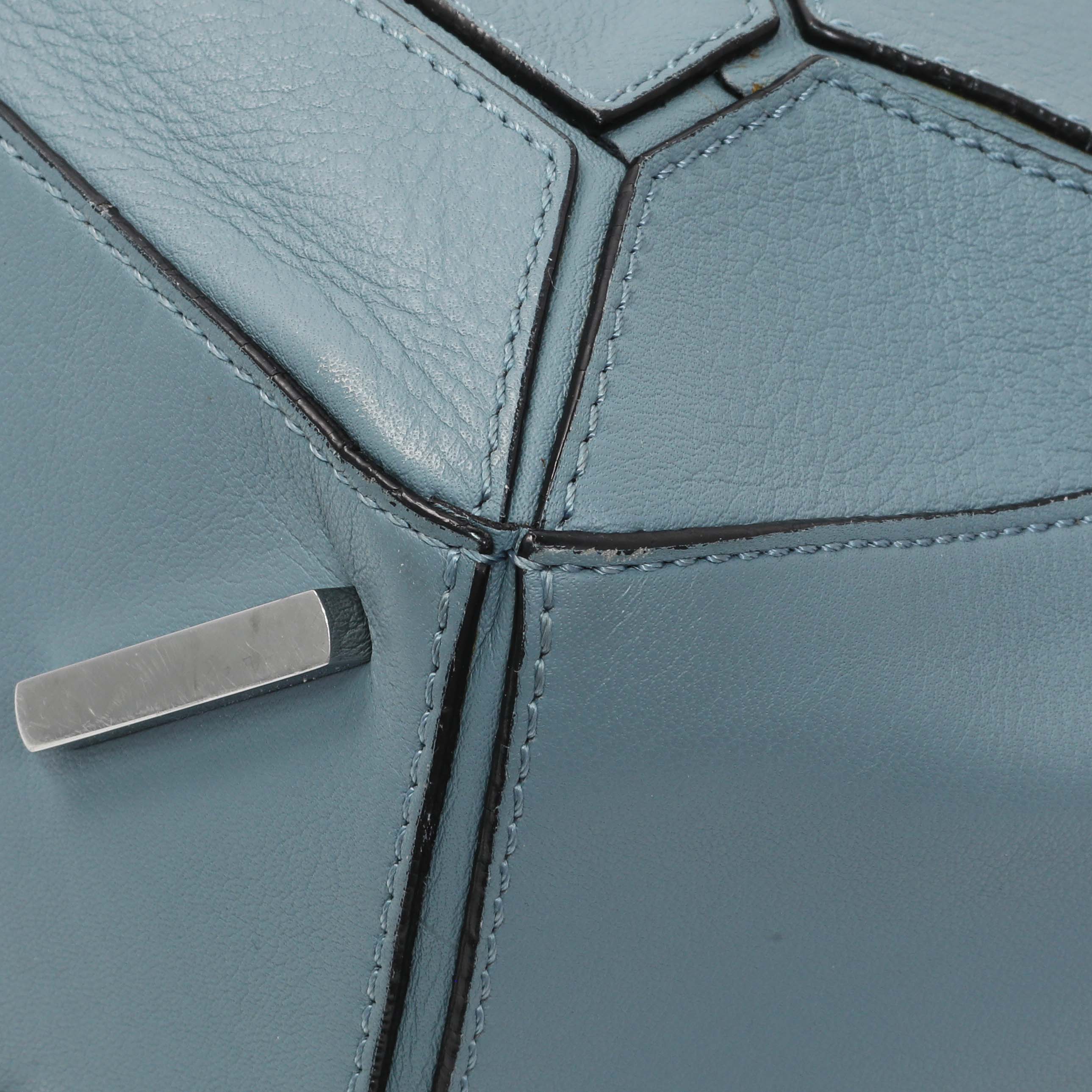 Loewe Blue Calfskin Medium Puzzle Bag - Image 5