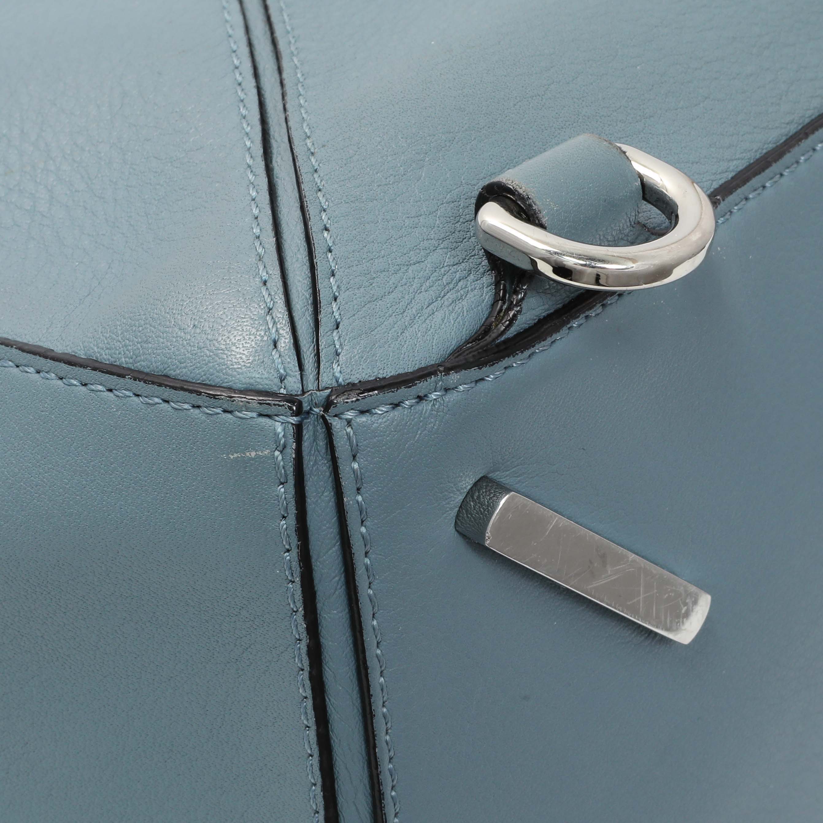 Loewe Blue Calfskin Medium Puzzle Bag - Image 6