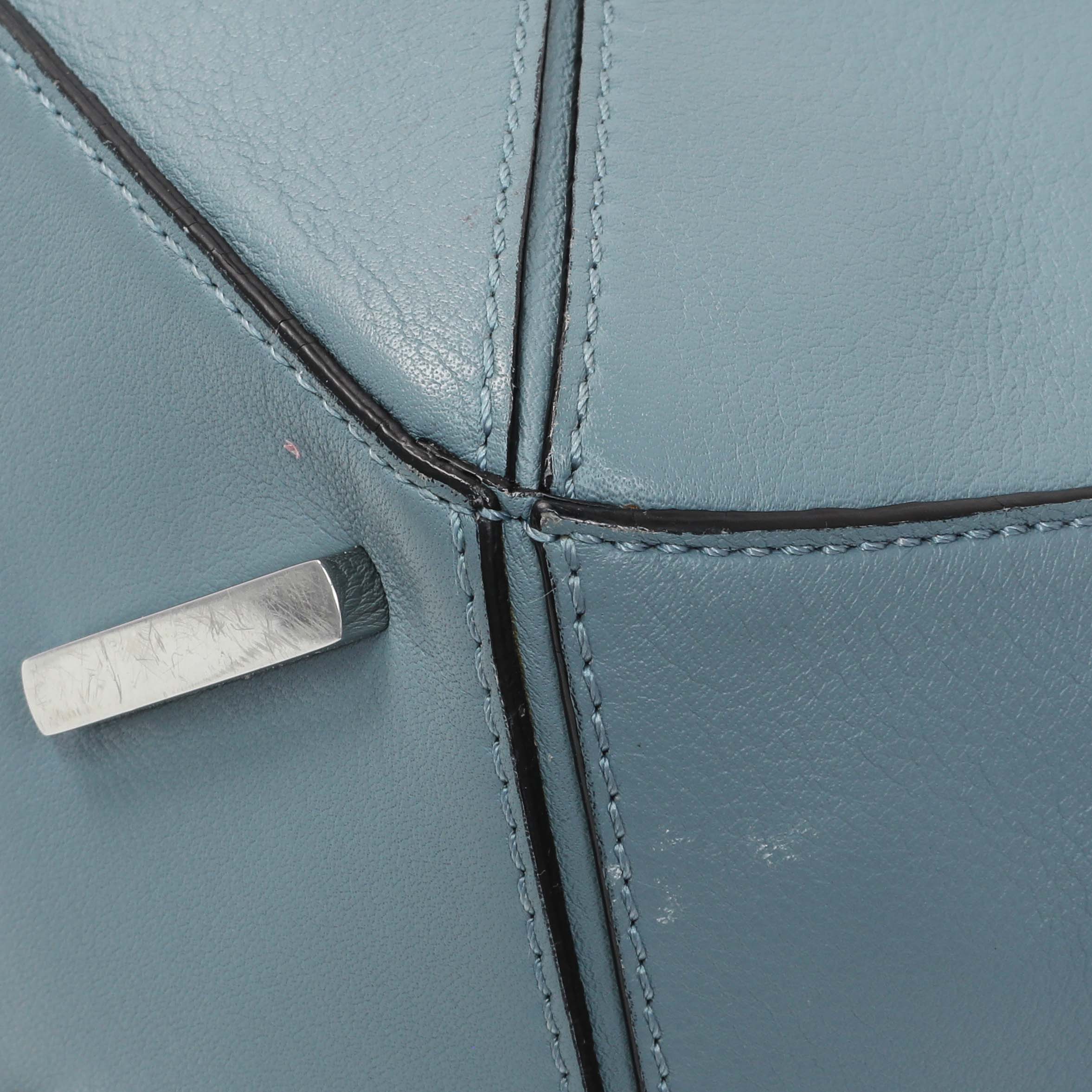 Loewe Blue Calfskin Medium Puzzle Bag - Image 7
