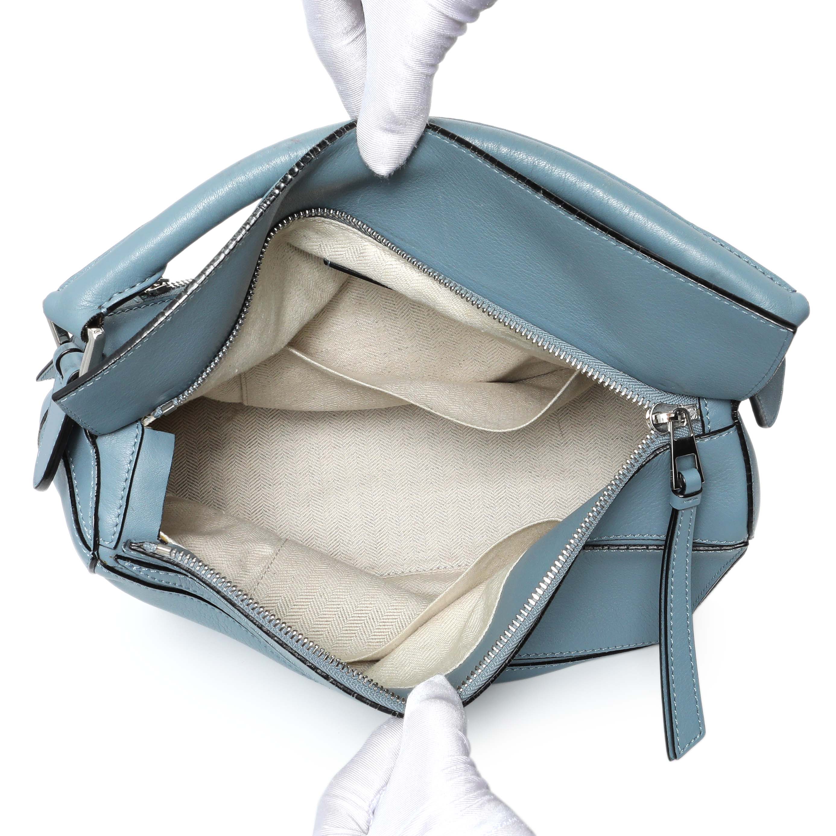 Loewe Blue Calfskin Medium Puzzle Bag - Image 8
