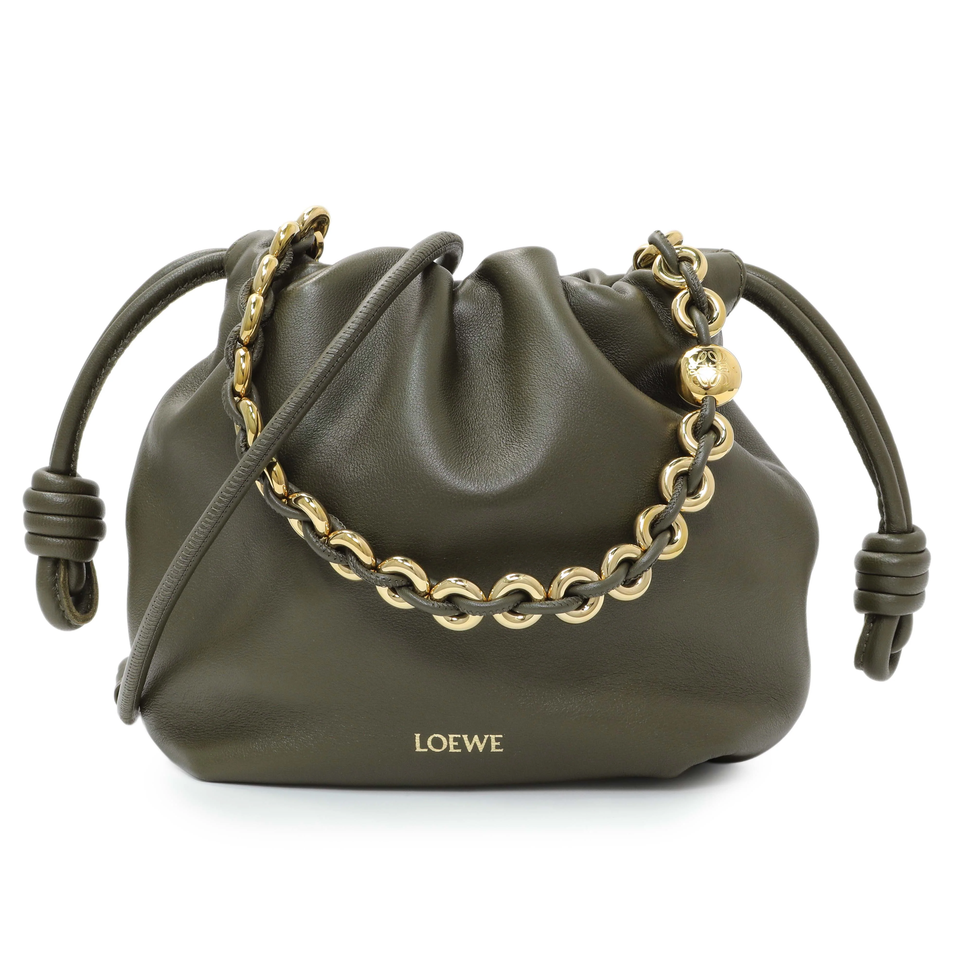 Loewe Donut Chain Mini Flamenco Knot Clutch