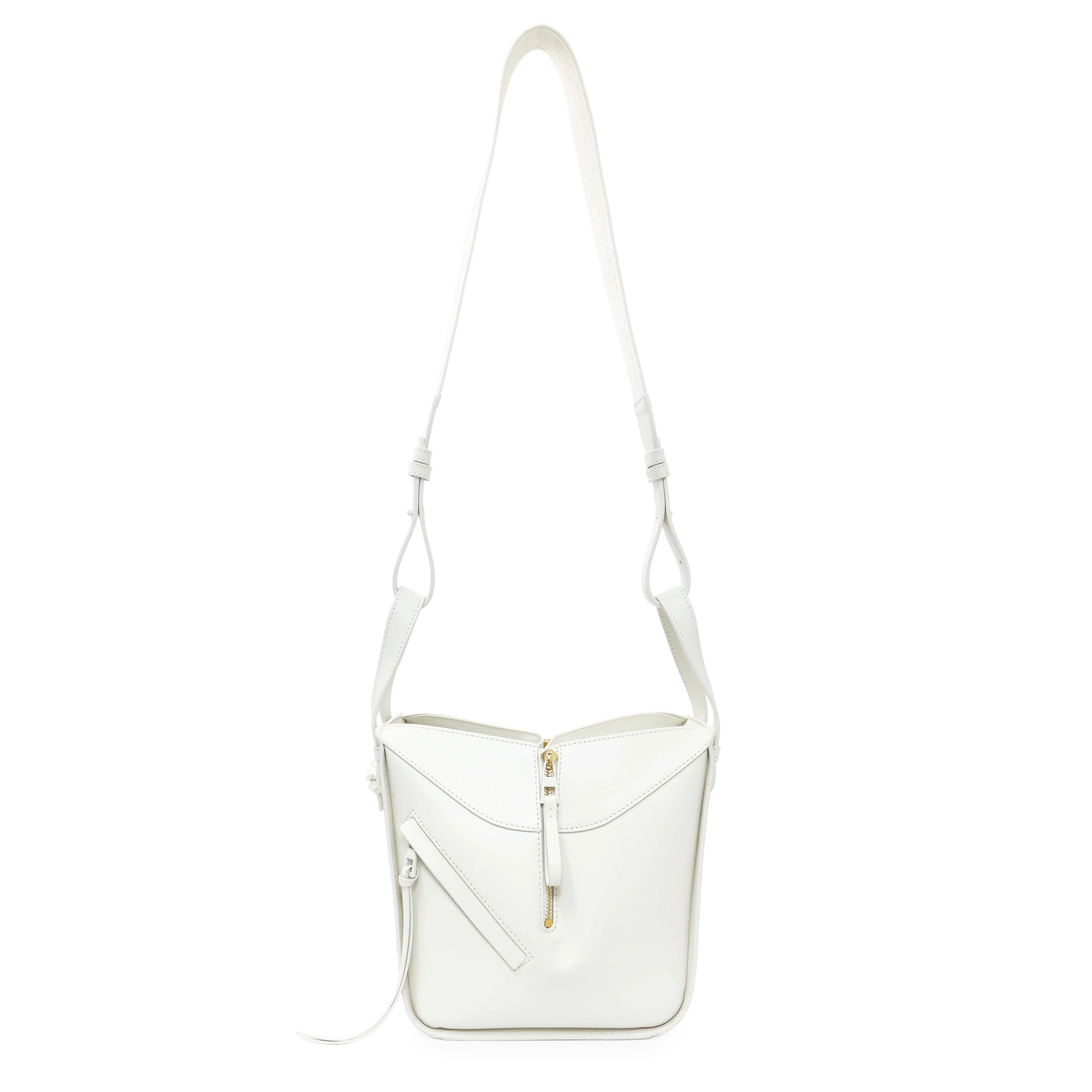 Loewe White Calfskin Compact Hammock Shoulder Bag