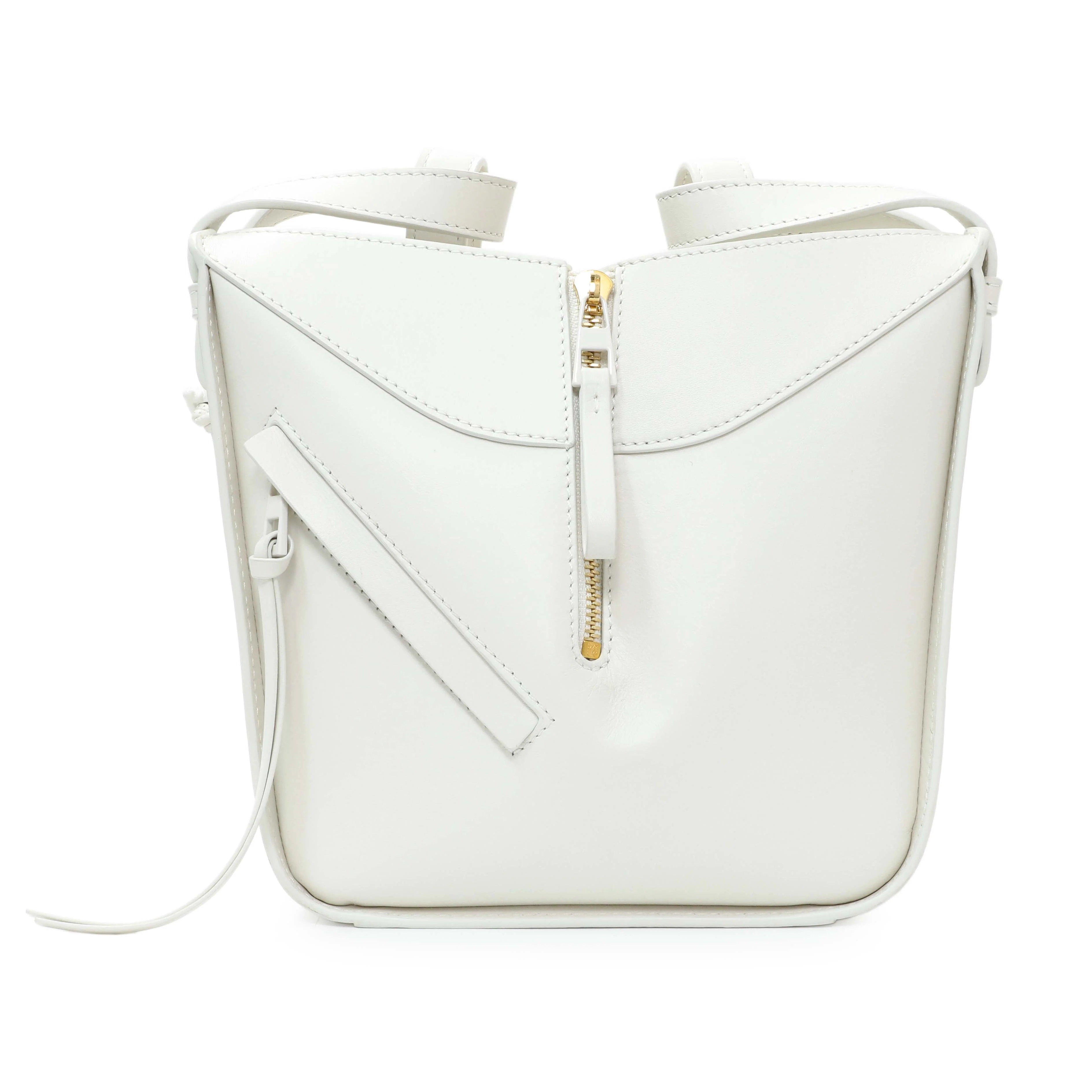 Loewe White Calfskin Compact Hammock Shoulder Bag - Image 2
