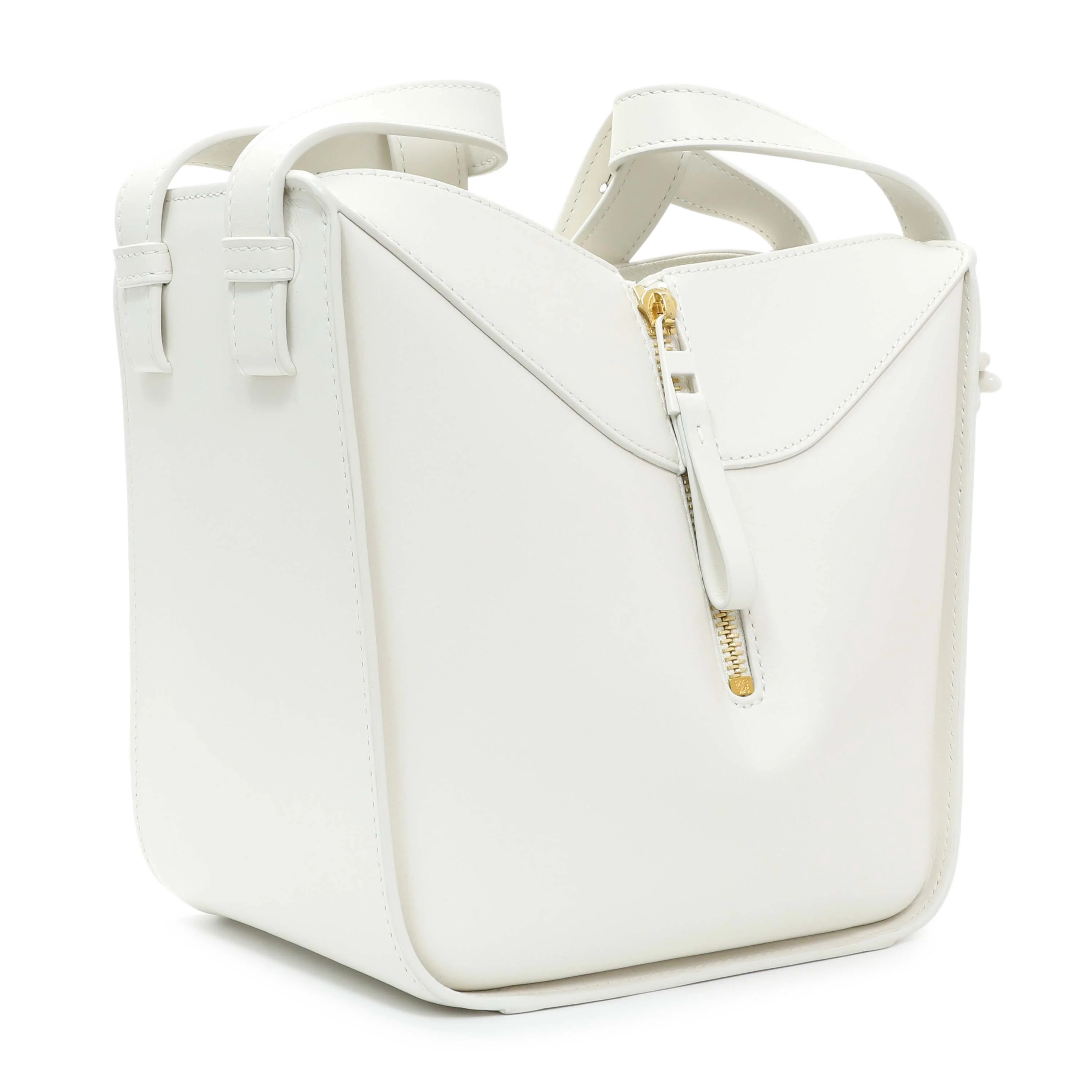 Loewe White Calfskin Compact Hammock Shoulder Bag - Image 3