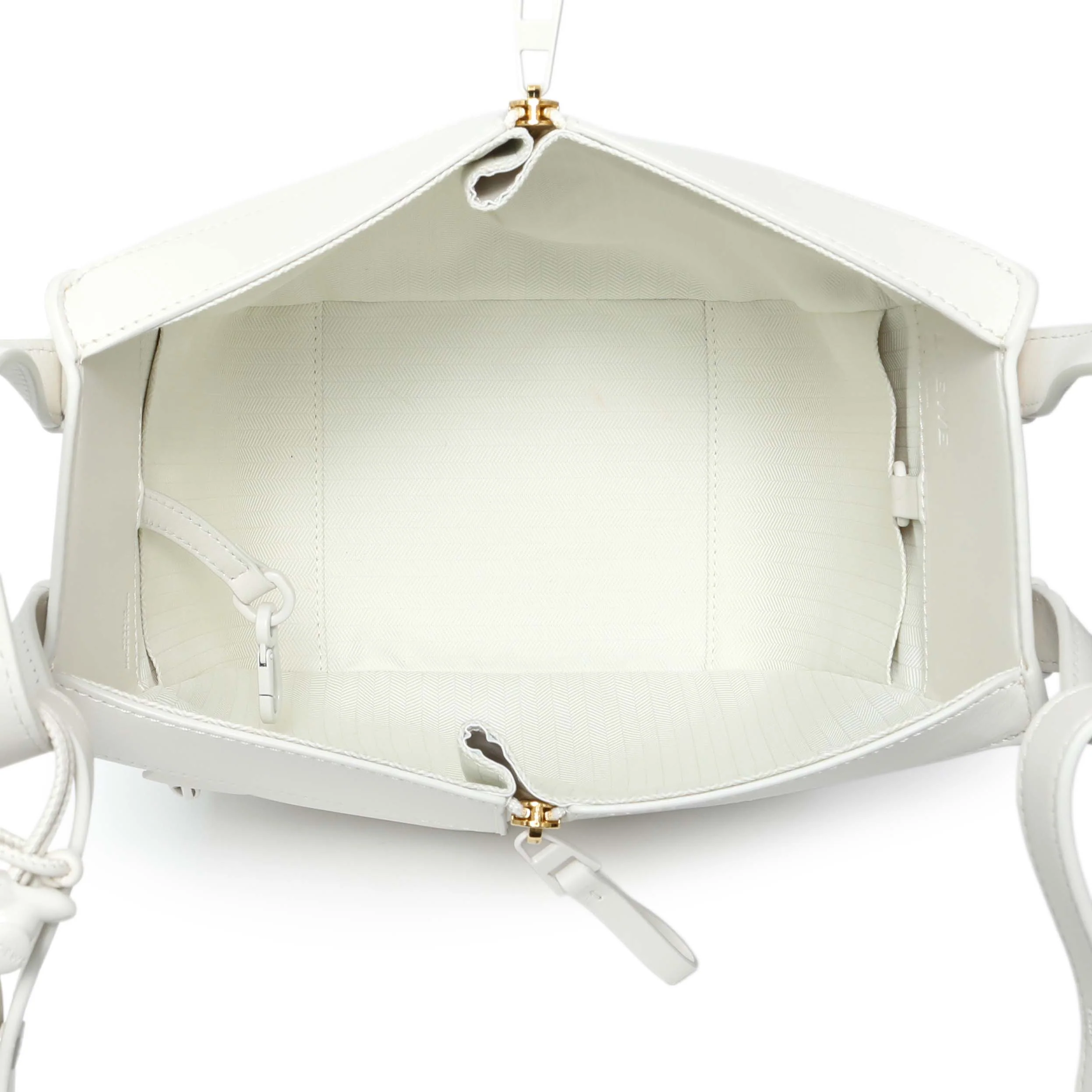 Loewe White Calfskin Compact Hammock Shoulder Bag - Image 5