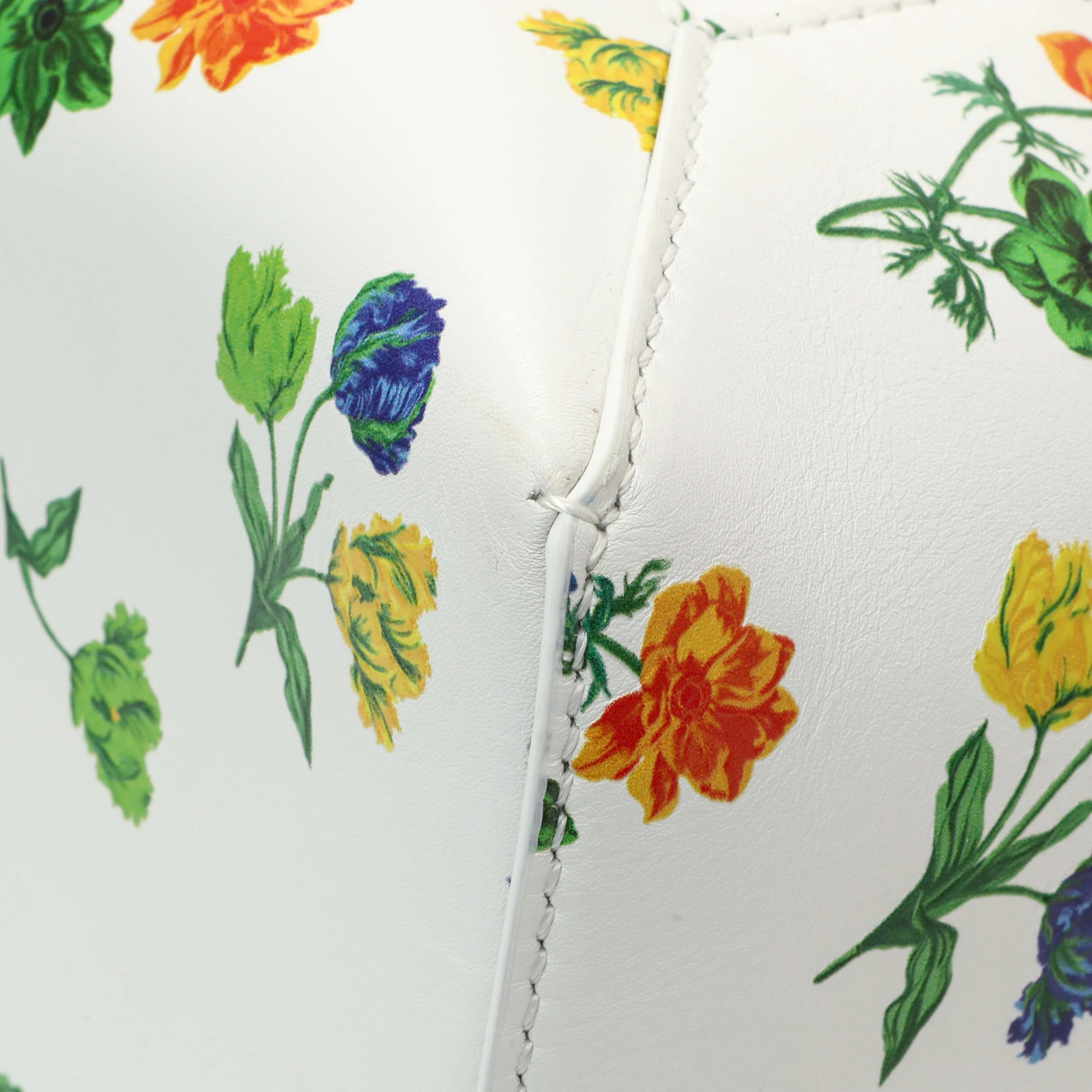 Loewe White Flower Print Calfskin Small Puzzle Edge Bag - Image 5