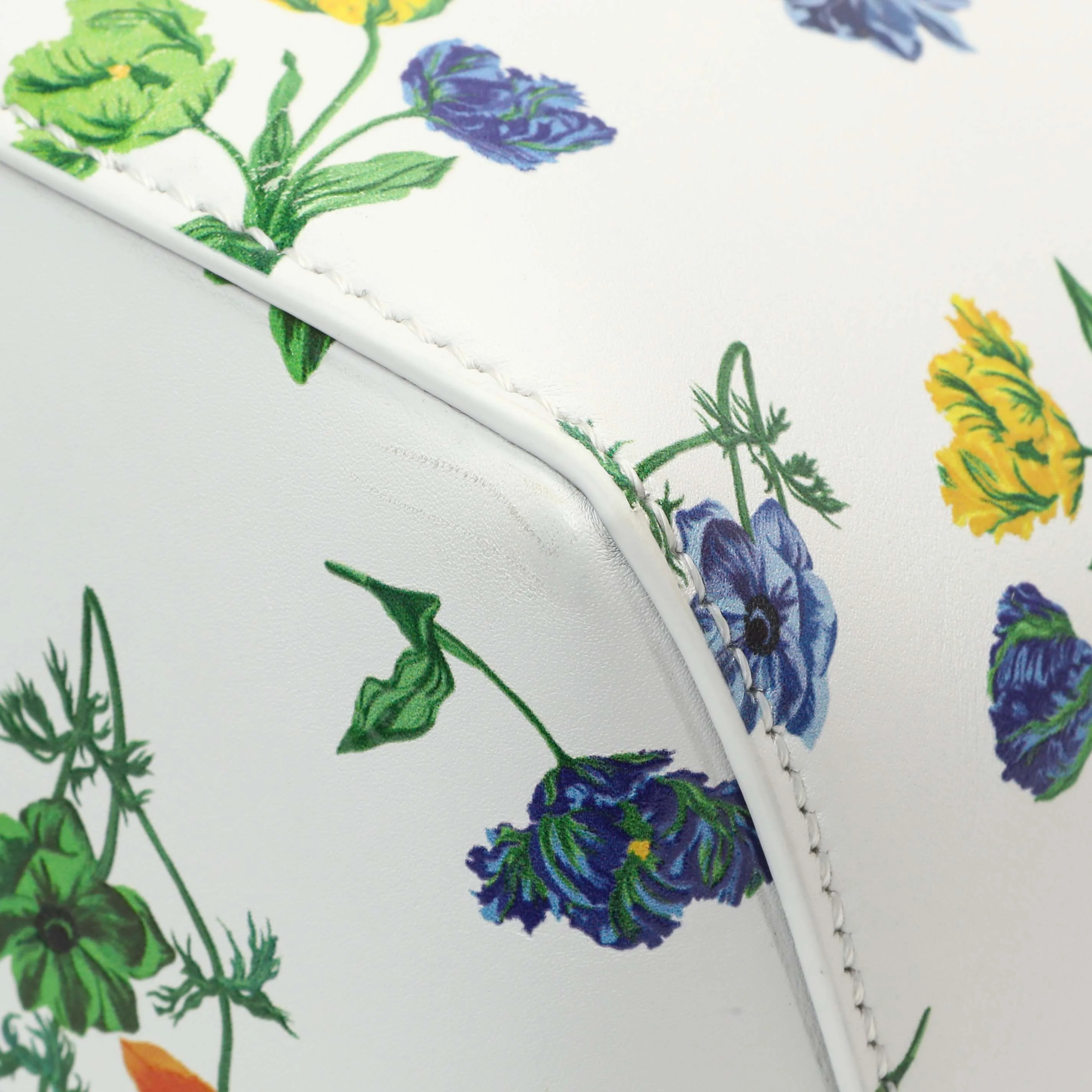 Loewe White Flower Print Calfskin Small Puzzle Edge Bag - Image 7