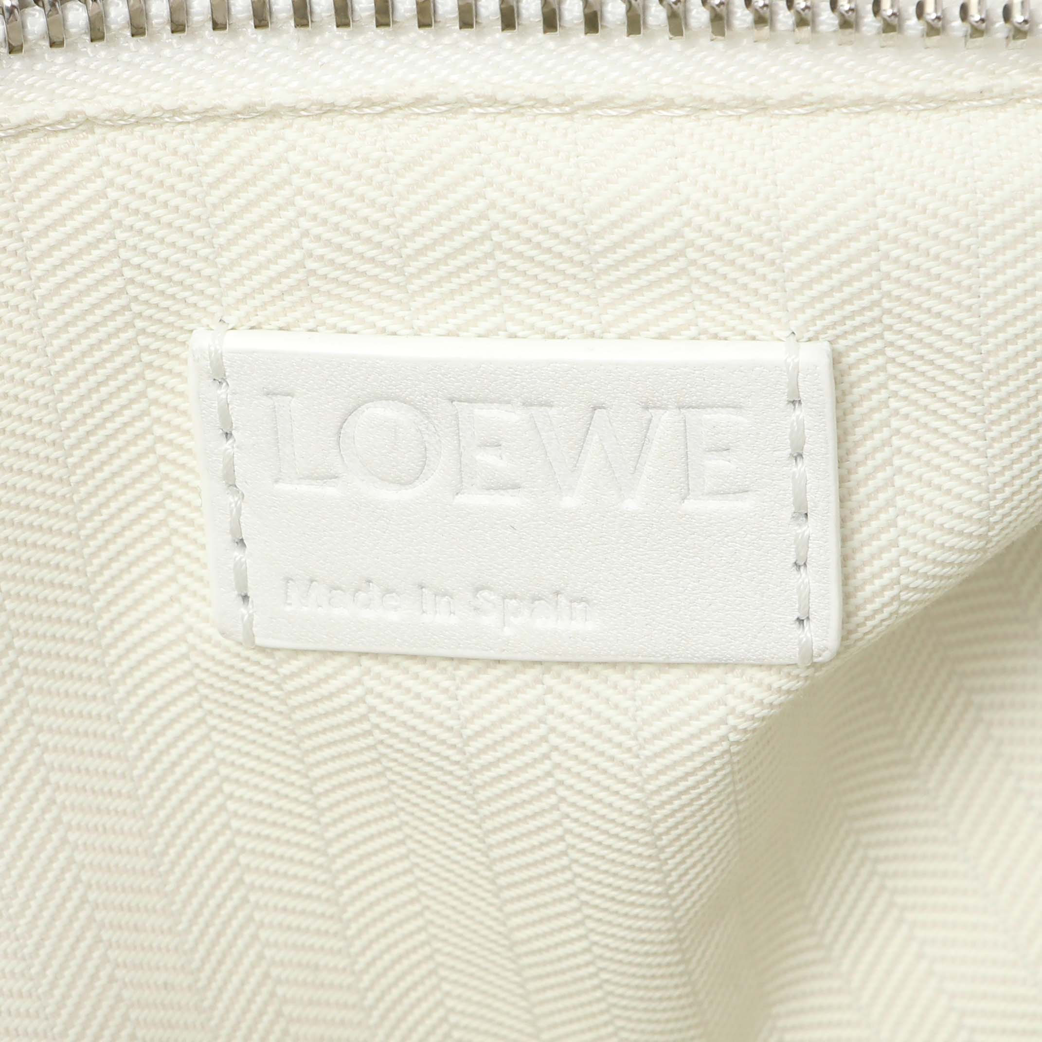 Loewe White Flower Print Calfskin Small Puzzle Edge Bag - Image 9