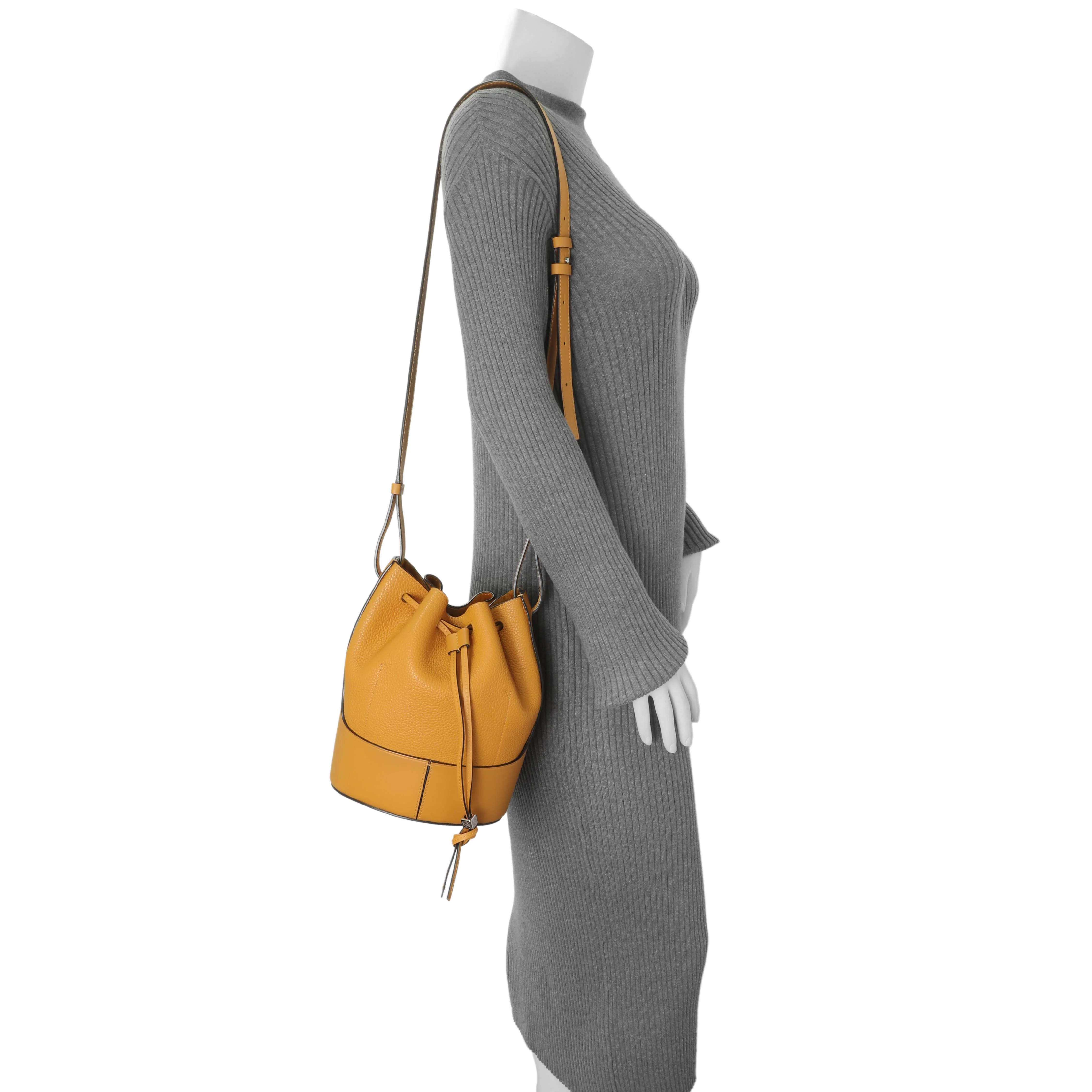 Loewe Yellow Calfskin Medium Balloon Bucket Bag - Image 8