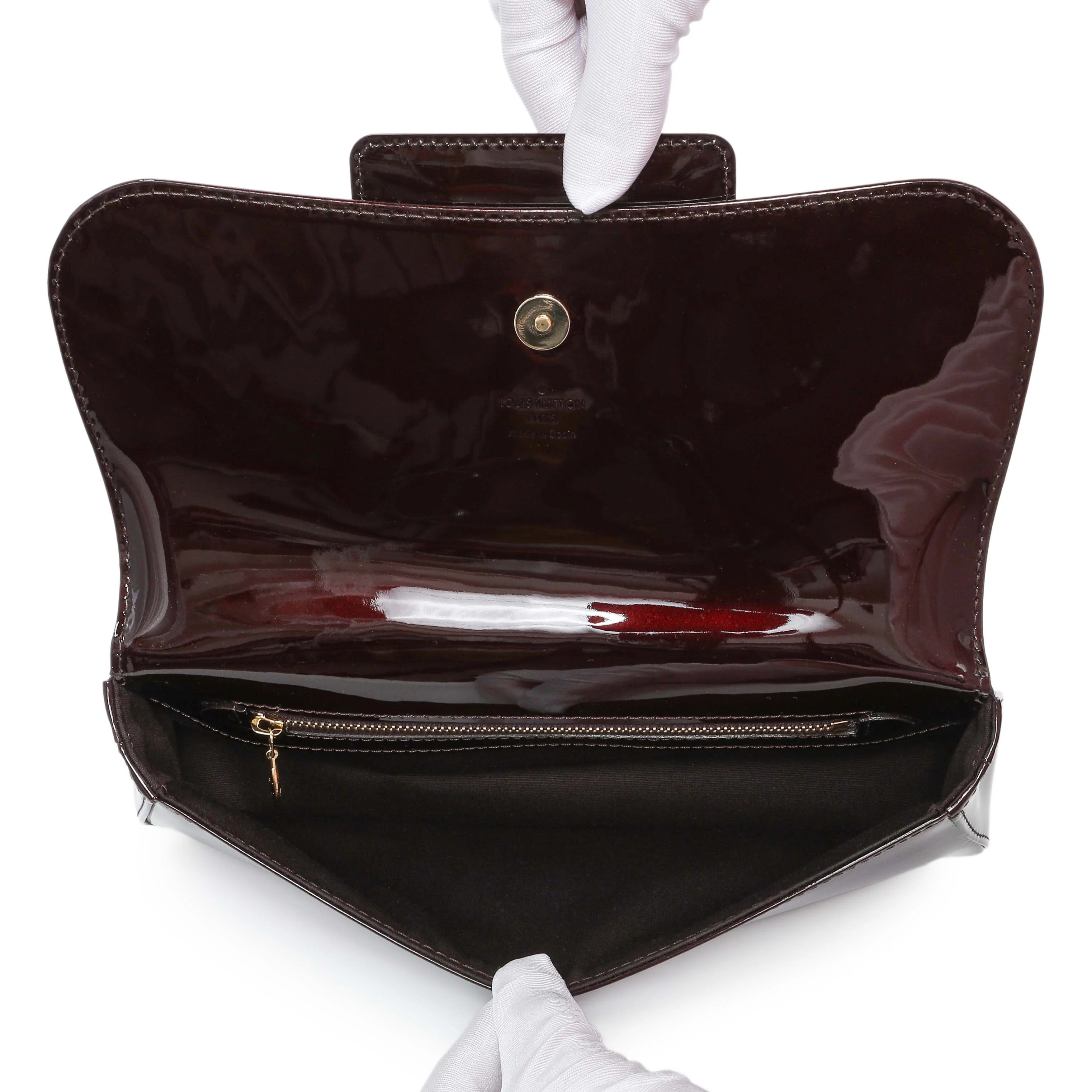 Louis Vuitton Amarante Patent Sobe Clutch - Image 4