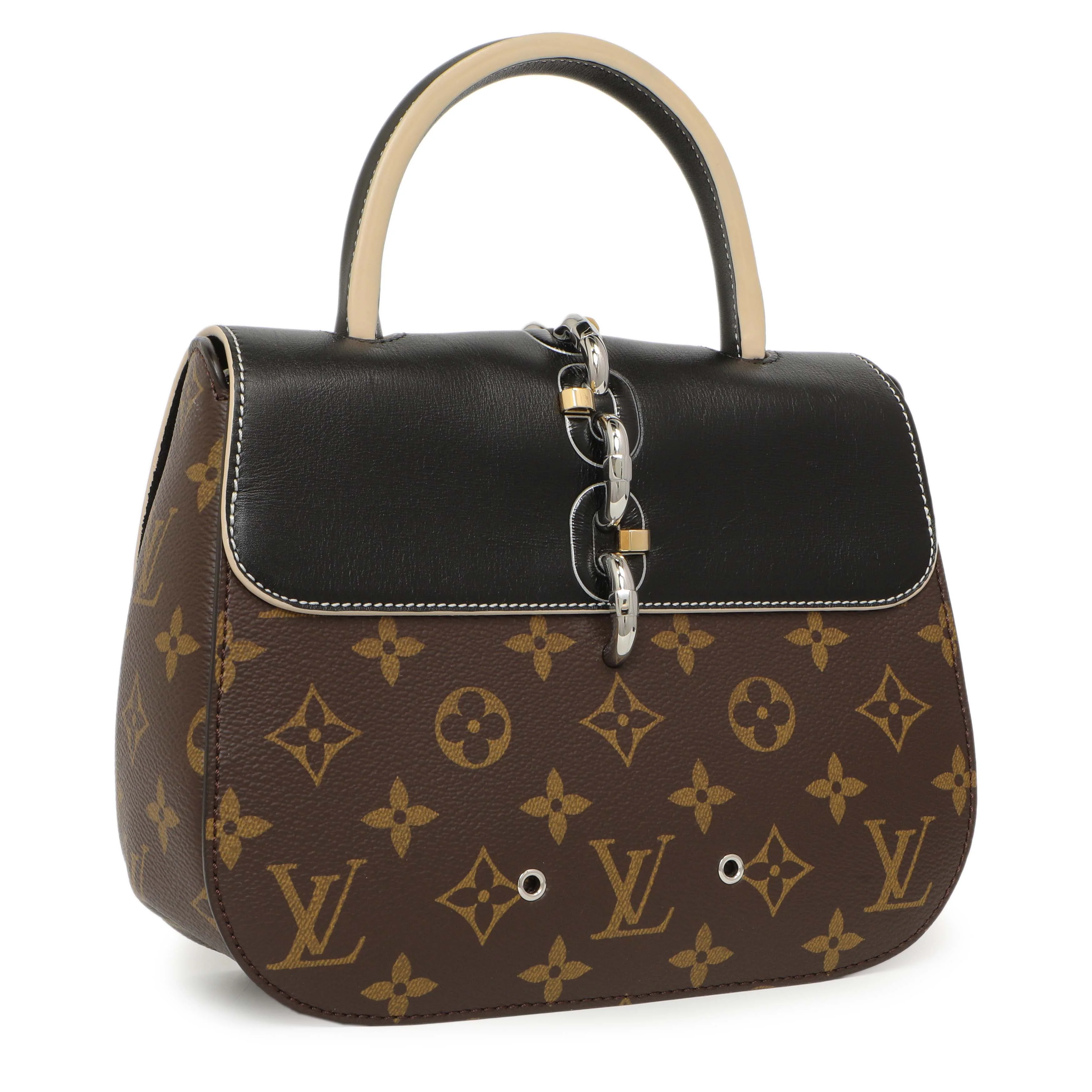 Louis Vuitton Black Calfskin Monogram Chain It PM - Image 2