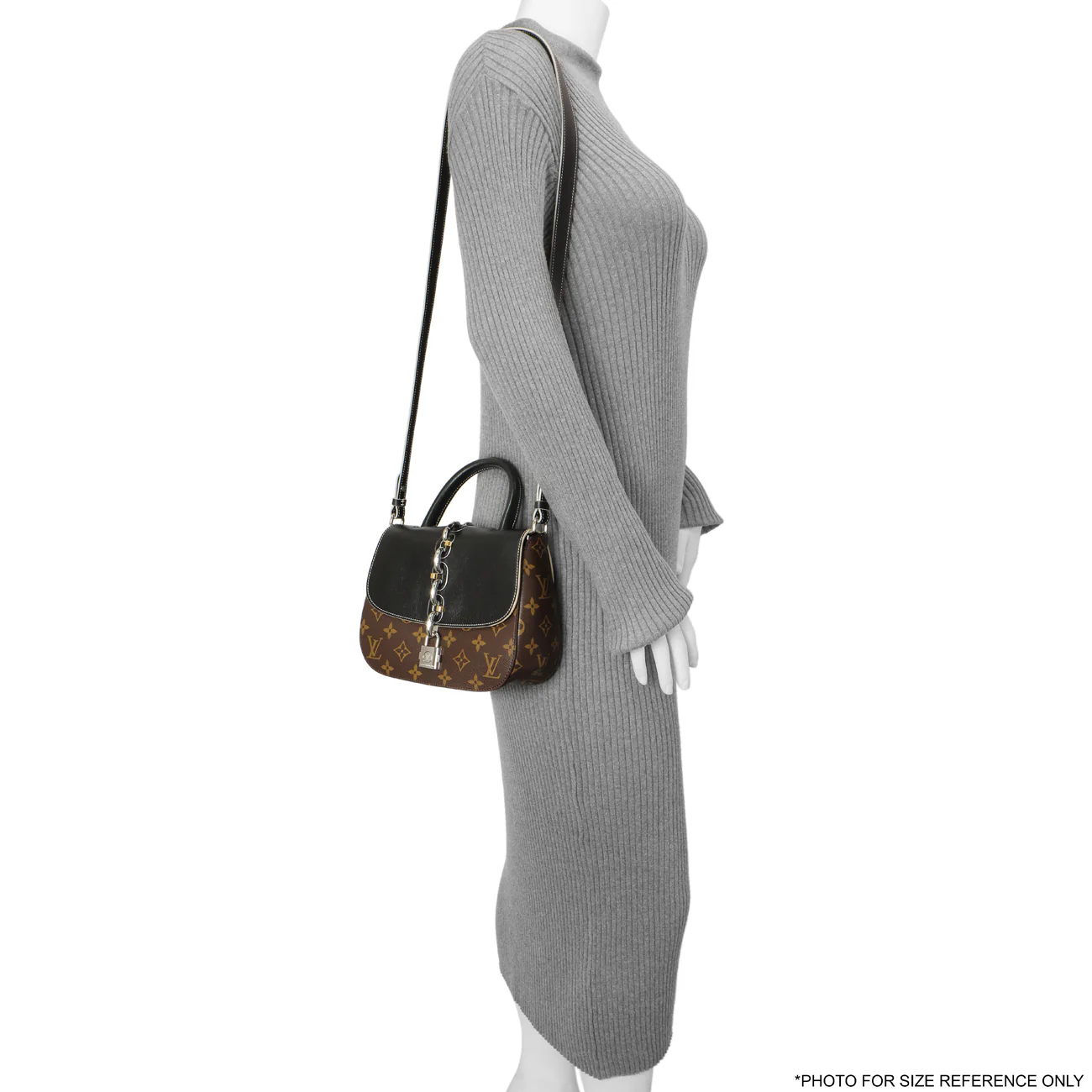 Louis Vuitton Black Calfskin Monogram Chain It PM - Image 7