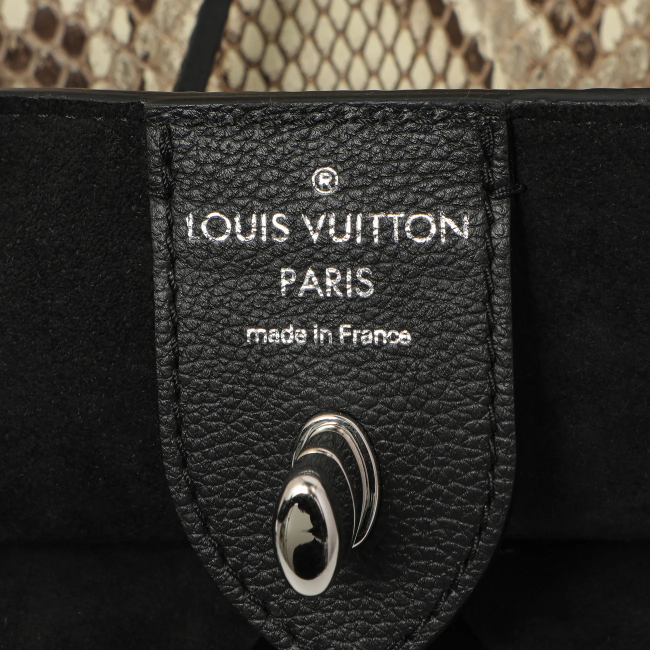 Louis Vuitton Black Calfskin Python Lockme Cabas - Image 9