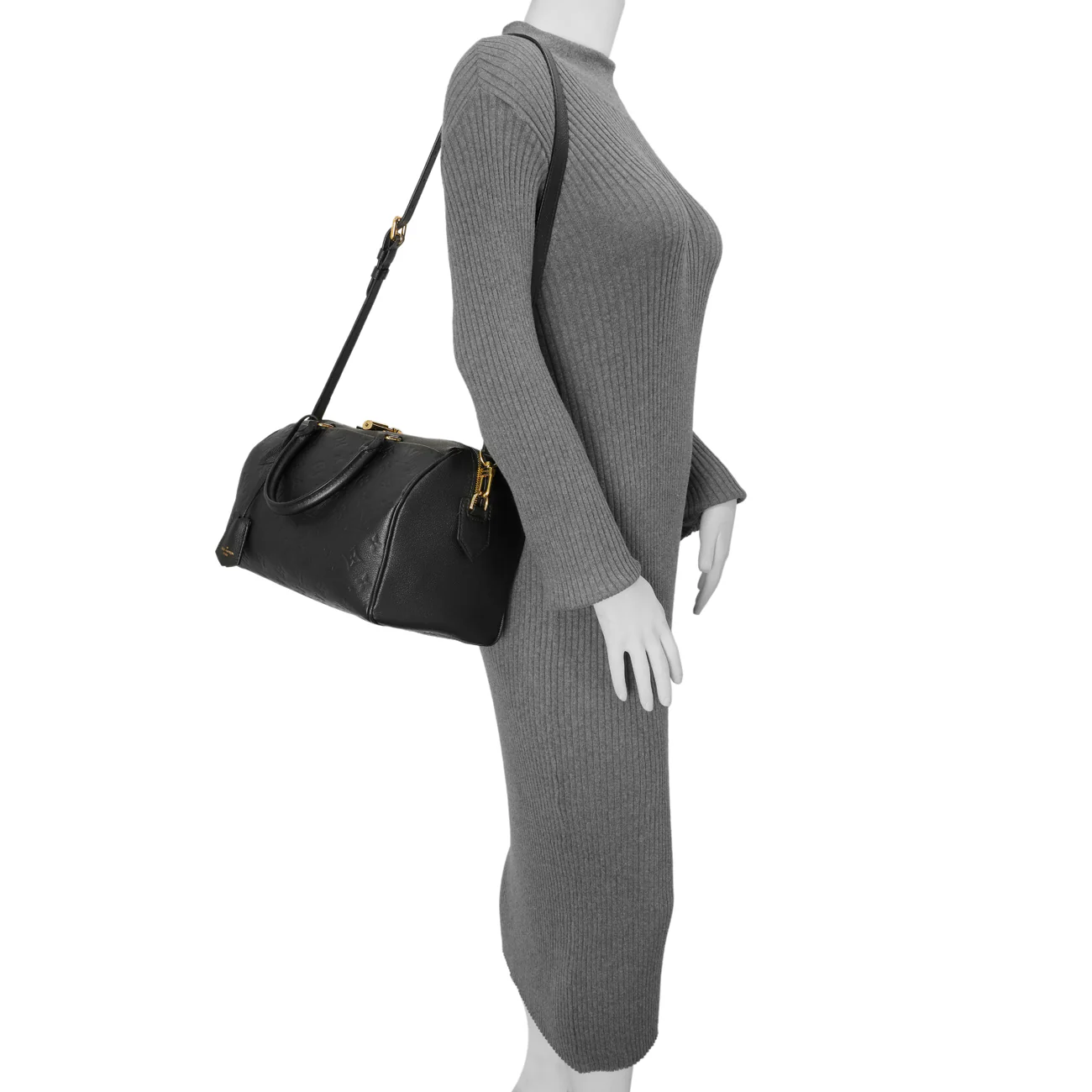 Louis Vuitton Black Empreinte Speedy Bandouliere 30 NM - Image 6